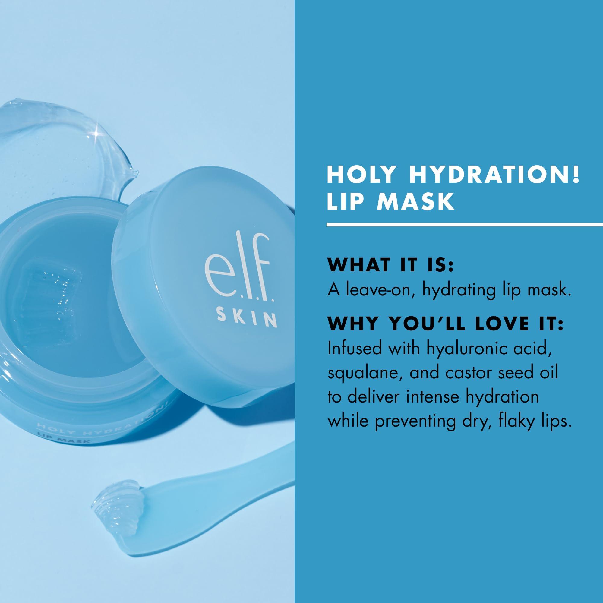 e.l.f. SKIN Holy Hydration! Lip Mask, Hydrating Lip Mask For A Softer & Smoother Pout, Infused With Hyaluronic Acid, Non-Sticky, Vegan & Cruelty-Free (pack of 1) - Image 3