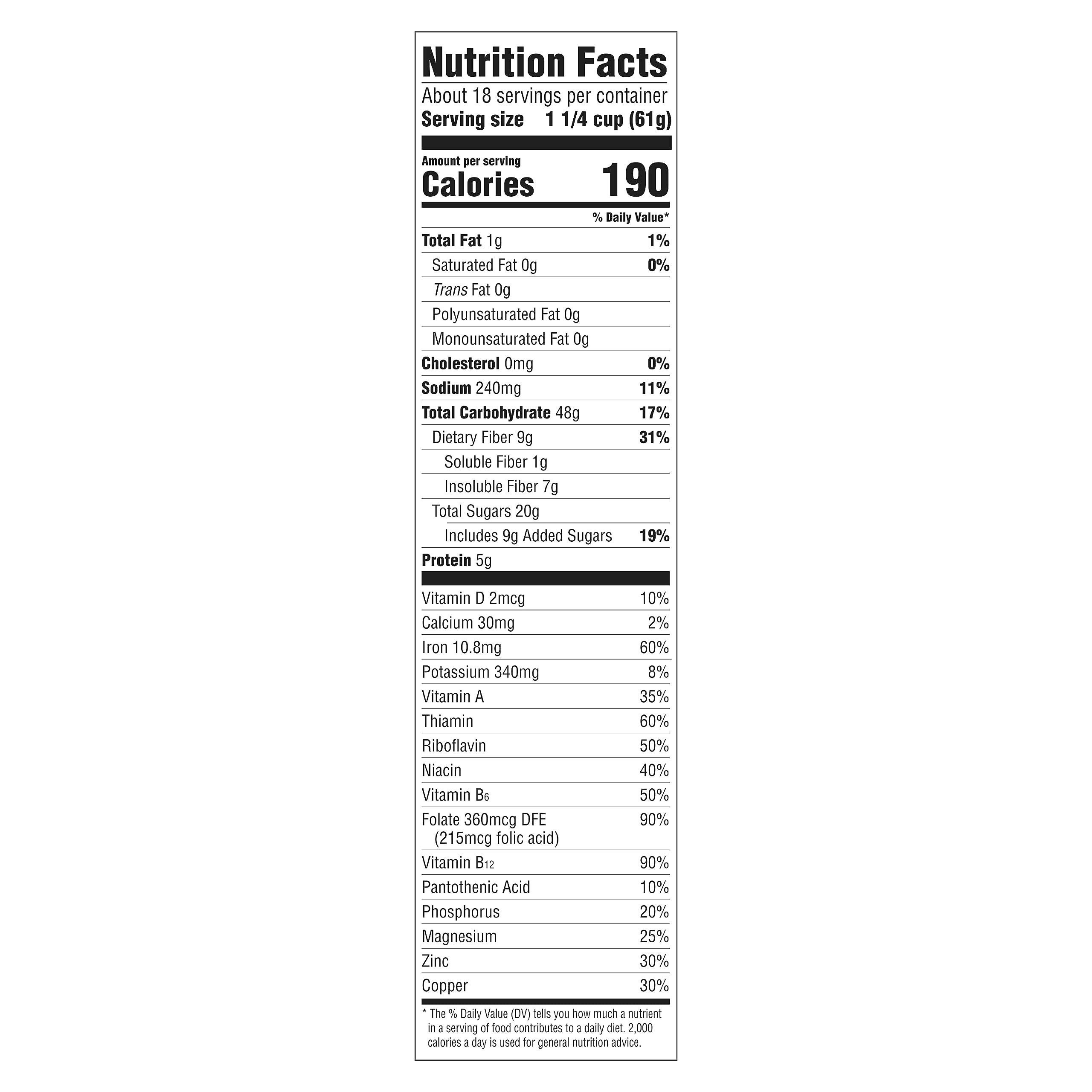Malt-O-Meal Raisin Bran Cereal, Wheat Flakes and Raisins Breakfast Cereal, Large Cereal for Family, 39 OZ Resealable Cereal Bag - Image 2