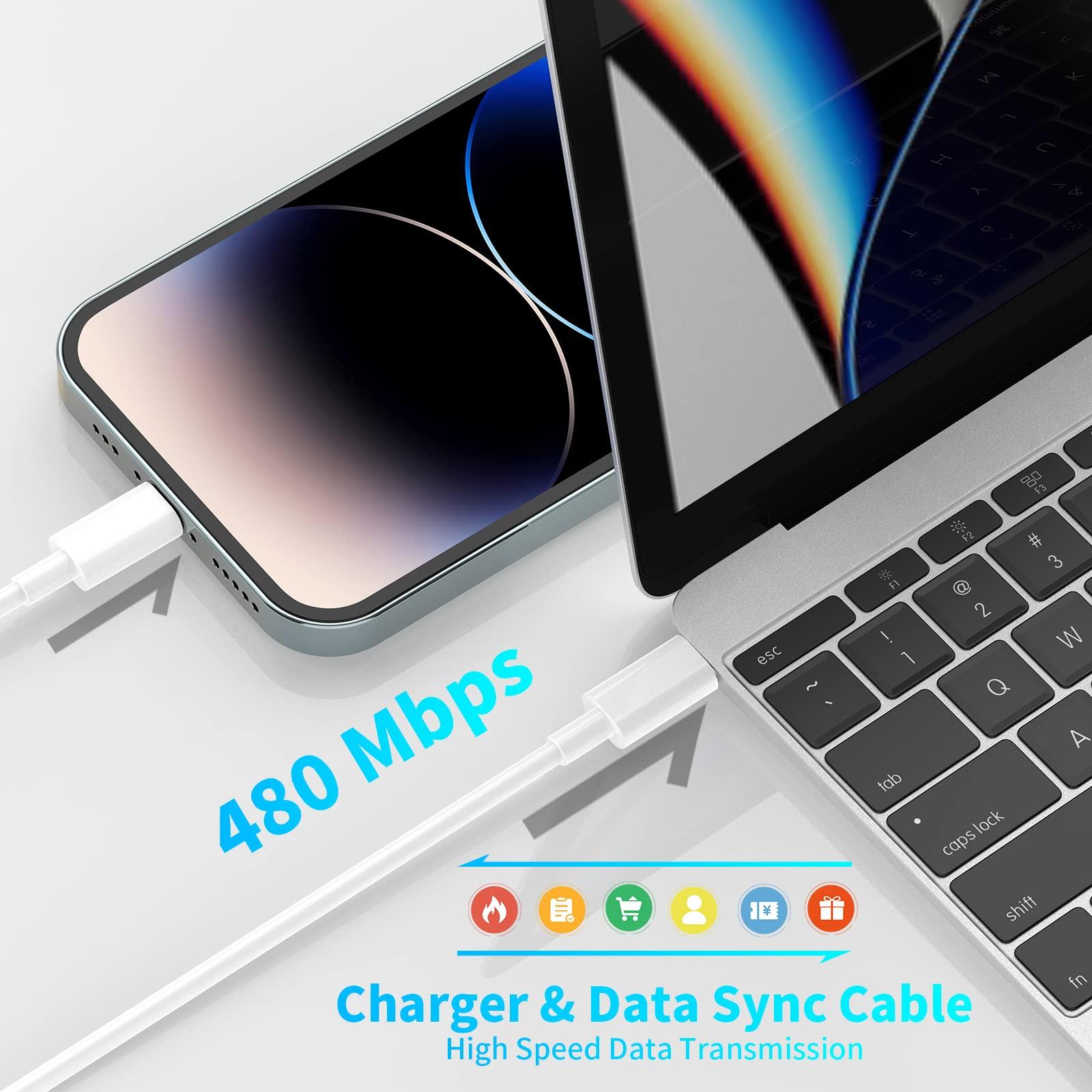 USB C Charger Block 20W,3-Pack PD Type C Wall Fast Charger Adapter with 3 Pack 6FT Long USB-C to Lightning Cable Compatible with i.Phone 14 13 12 11 XS XR X 8 i.Pad AirPods - Image 6