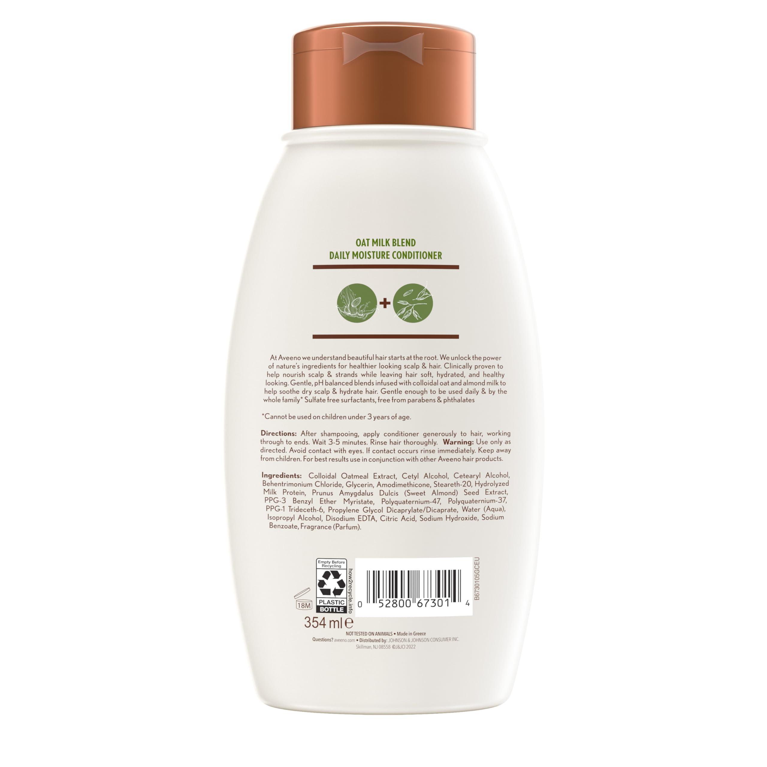 Aveeno Oat Milk Blend Moisturizing Conditioner, Ultra-Hydrating, for Dry, Damaged Hair, 12 fl oz - Image 8