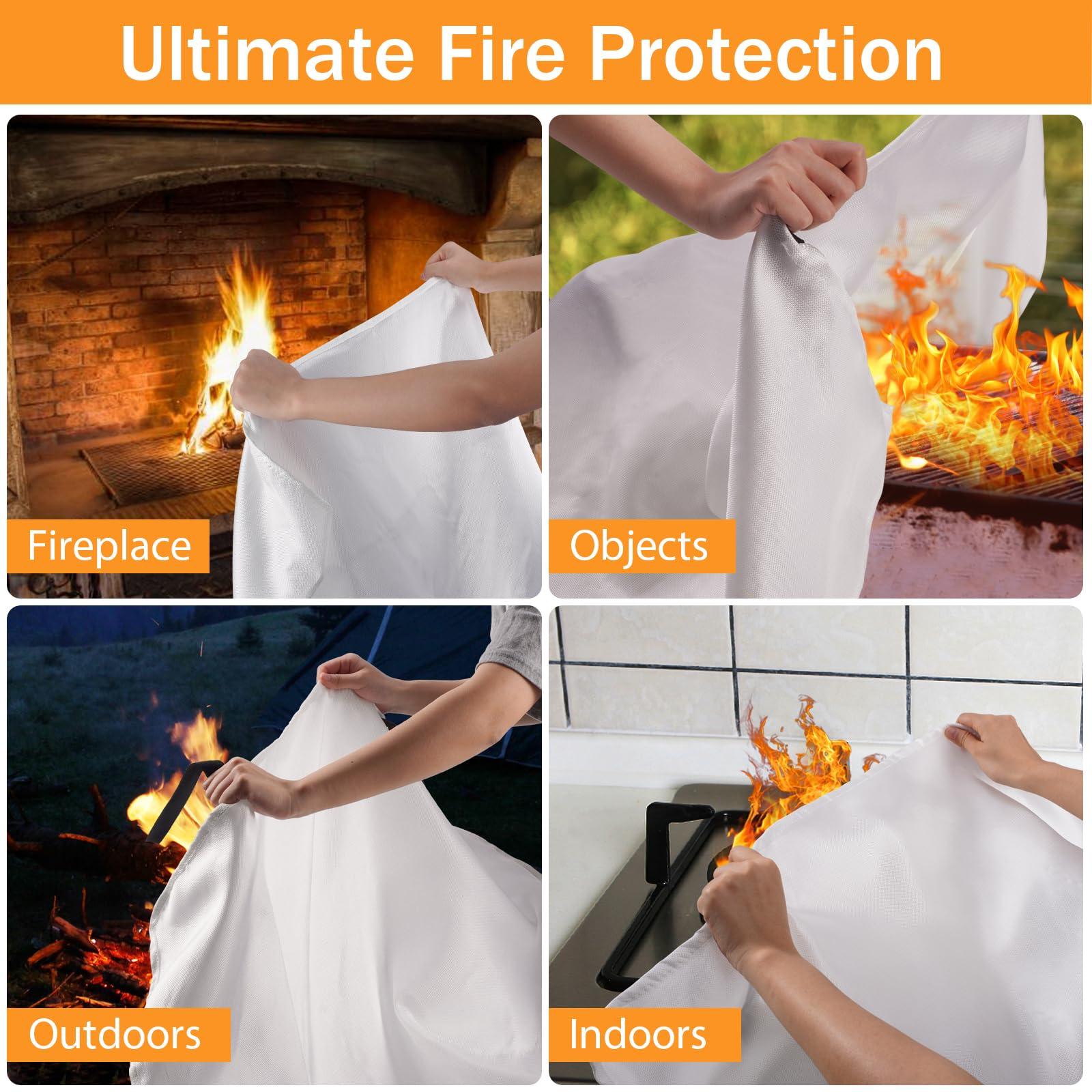 Emergency Fire Blanket for Home Kitchen - KANHIRO Fiberglass Fire Suppression Blanket Great for School, Fireplace, Grill, Car, Office, Warehouse (4 Pack, 39 in X 39 in) - Image 3