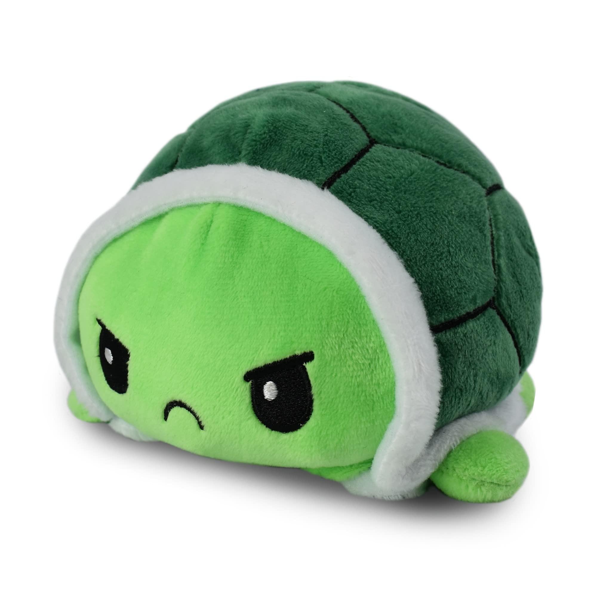 TeeTurtle - The Original Reversible Turtle Plushie - Green - Cute Sensory Fidget Stuffed Animals That Show Your Mood 4 inch - Image 3