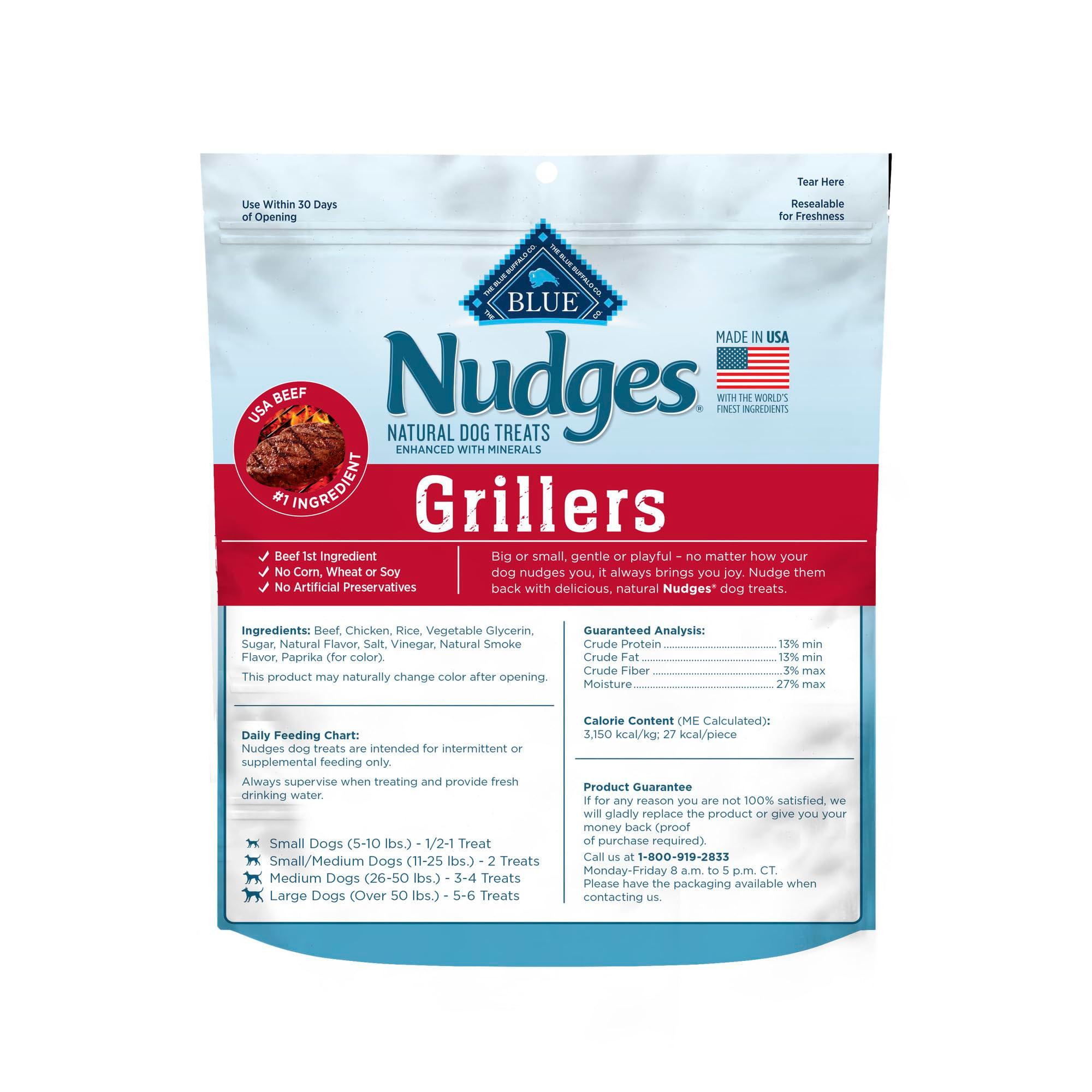 Blue Buffalo Nudges Grillers Natural Dog Treats, Made in the USA with Real Steak, 16-oz Bag - Image 2