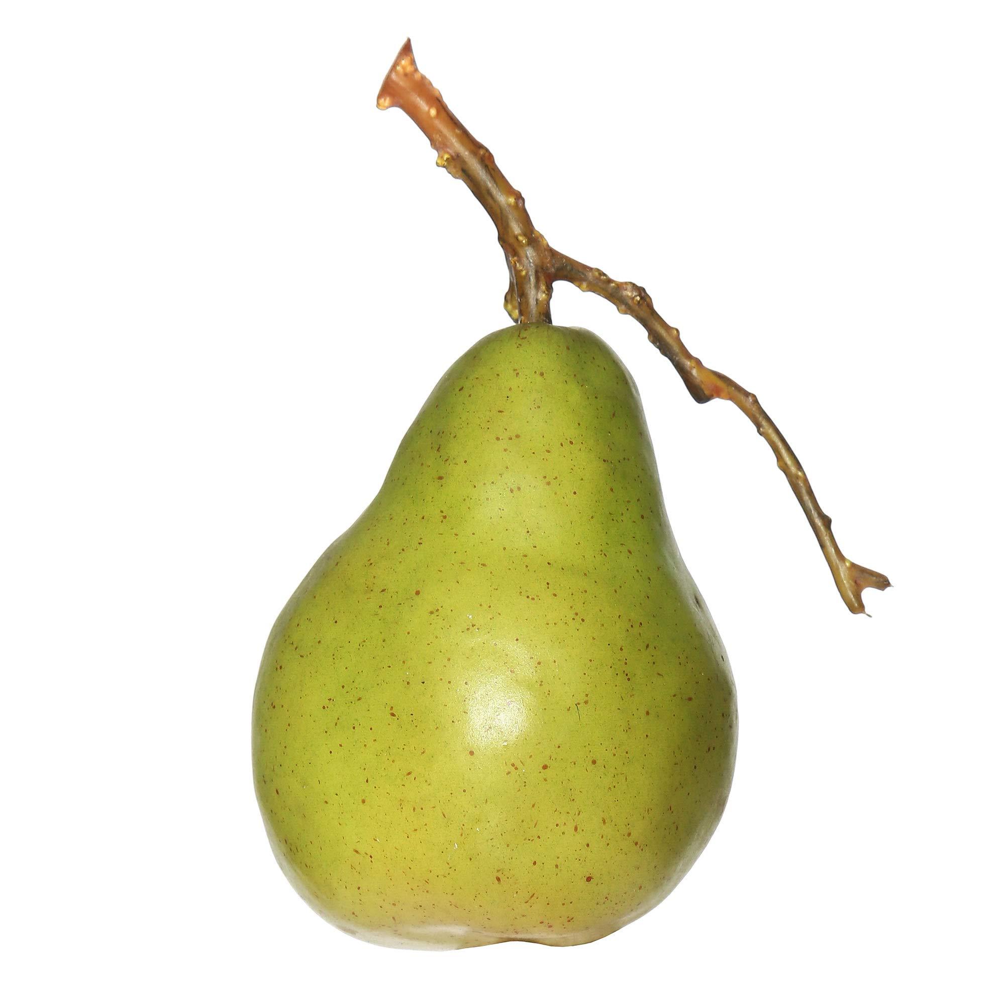 Vickerman 90MM Artificial Green and Yellow Pear - Faux Fruit - 6 Pack - Realistic Accent for Home or Office Decor - Maintenace Free - Artificial Fruit - Realistic Accent for Arrangements