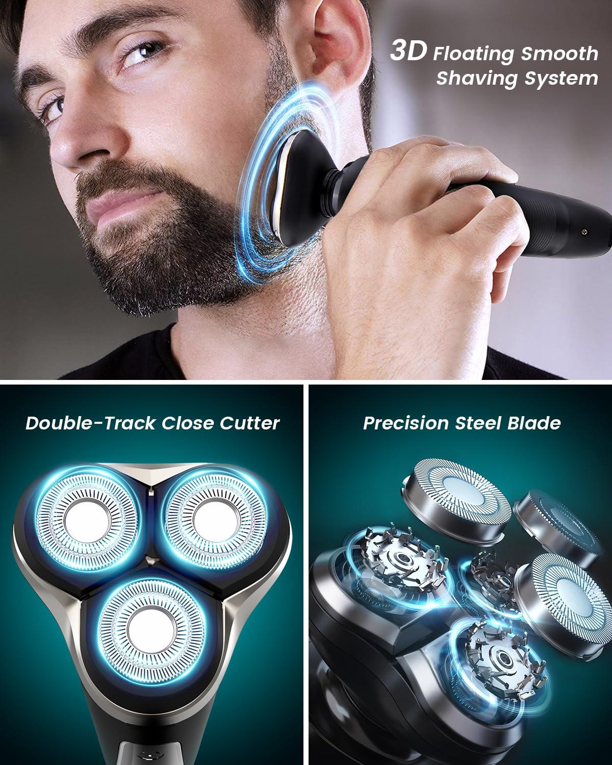 Electric Razor for Men - Rechargeable Electric Shaver for Men, Rechargeable Waterproof Wet Dry Cordless Razor - Image 5