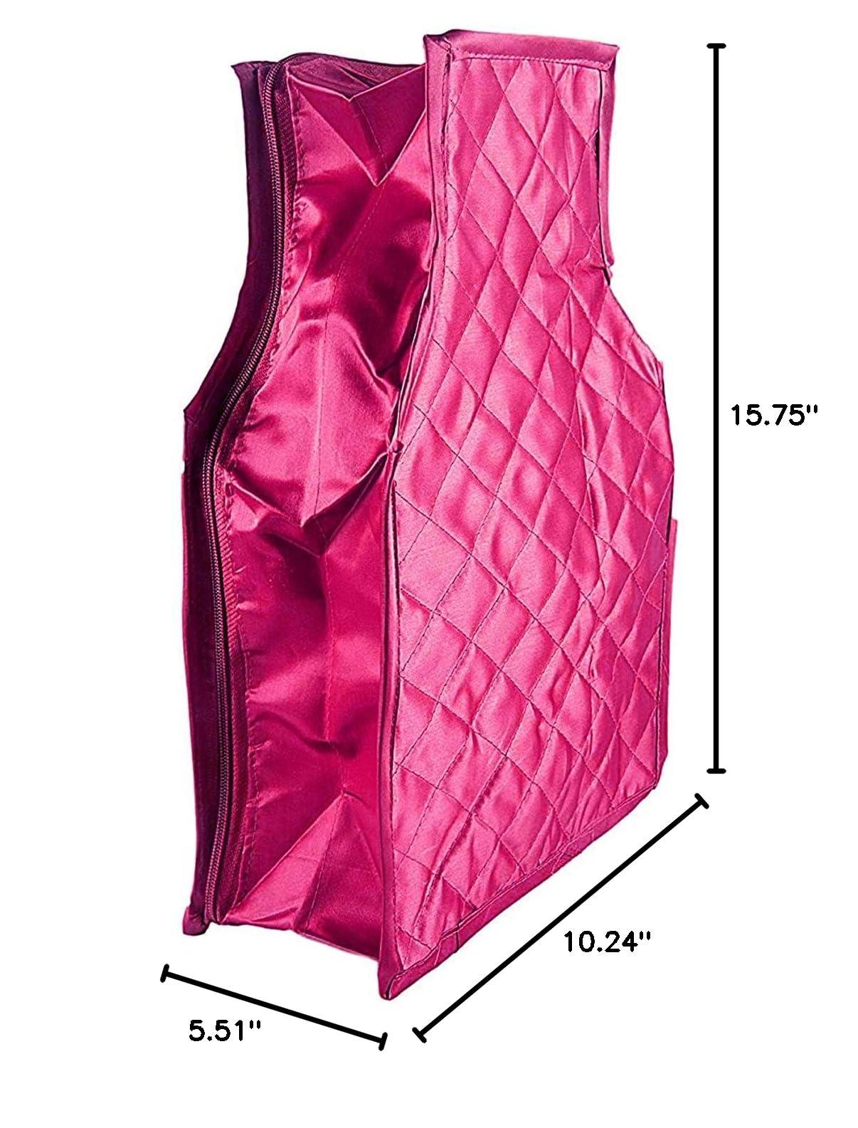atorakushon 6 Piece Fabric Satin Blouse Cover Clothes Storage Bag Set With Transparent Window Wardrobe Garments Organizers (Pink) - Image 2