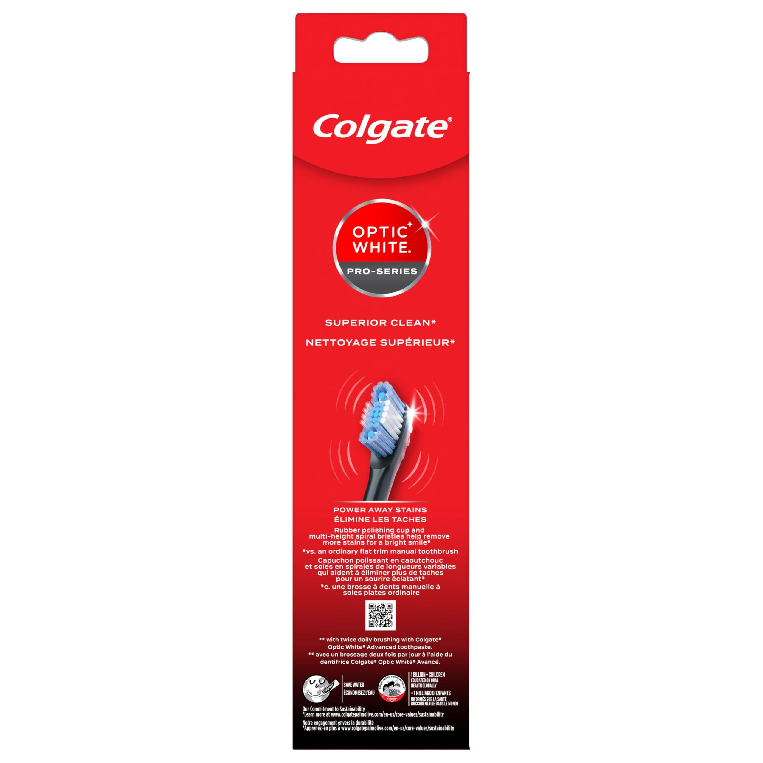 Colgate 360 Optic White Pro-Series Battery Black Toothbrush - Image 6