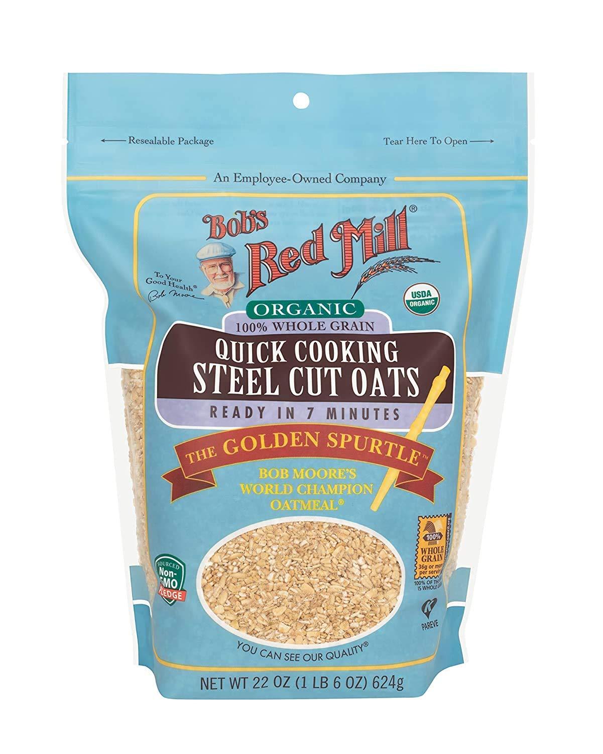 Bob's Red Mill Organic Quick Cook Steel Cut Oats, 22 Ounce