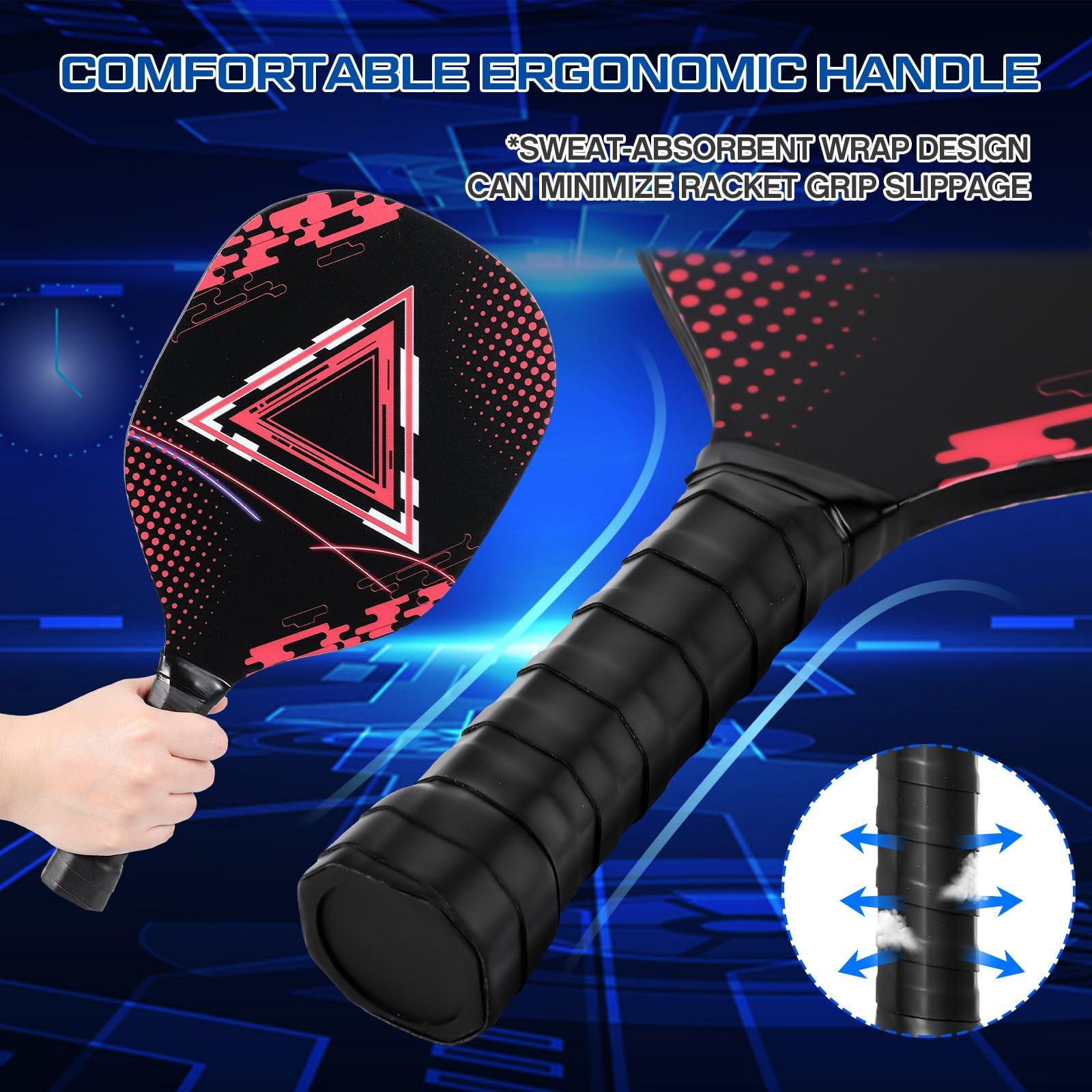 WinnerWhy 8 Pcs Paddles Set Compatible with Pickleball Wood Rackets Compatible with Pickleball 2 Carry Bags Lightweight Racquet with Ergonomic Grip for Players of All Levels Men Women - Image 2