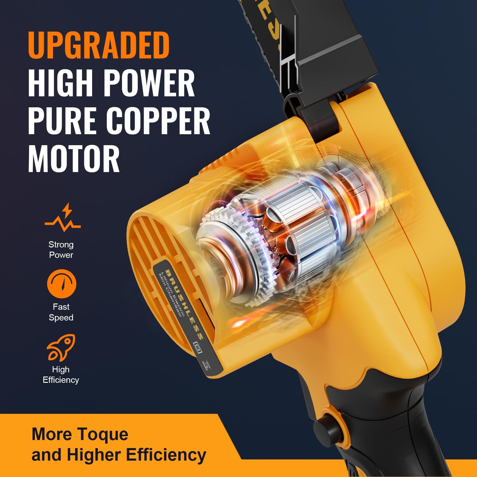 Cordless Mini Chainsaw 8 Inch for Dewalt 20V MAX Battery Powered (NO Battery), Electric Chainsaw, Cordless Hand Chainsaw, Portable Small Rechargeable Pruning Chain Saw for Wood Cut Tree Trimming - Image 6