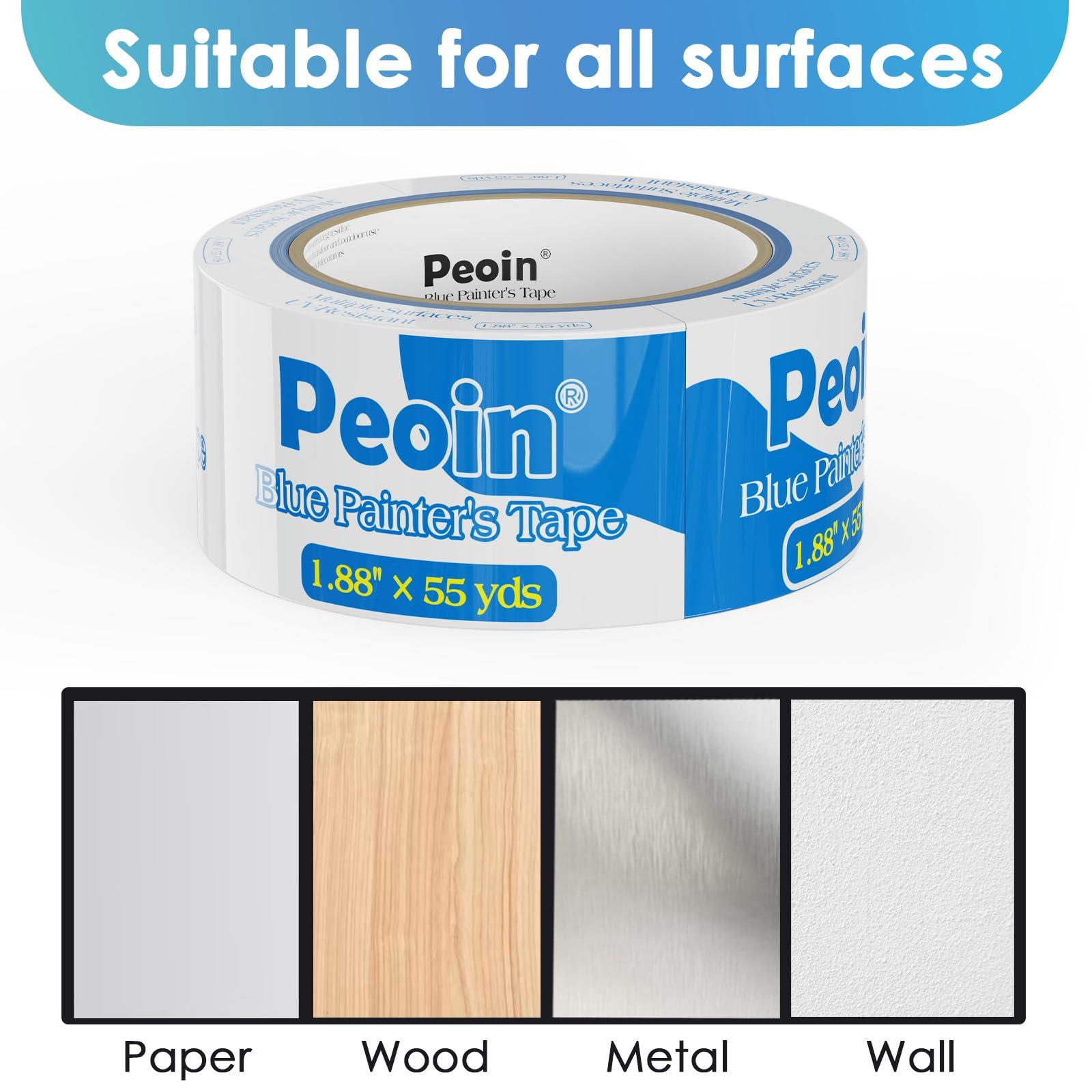 Blue Painters Tape 2 Inch Wide Bulk, 24 Roll Painting Tape Blue Masking Tape for Painting Wall DIY Edge, Paint 1.88 Inch 55 Yards X 24 Rolls 1320 Total Yards - Image 5