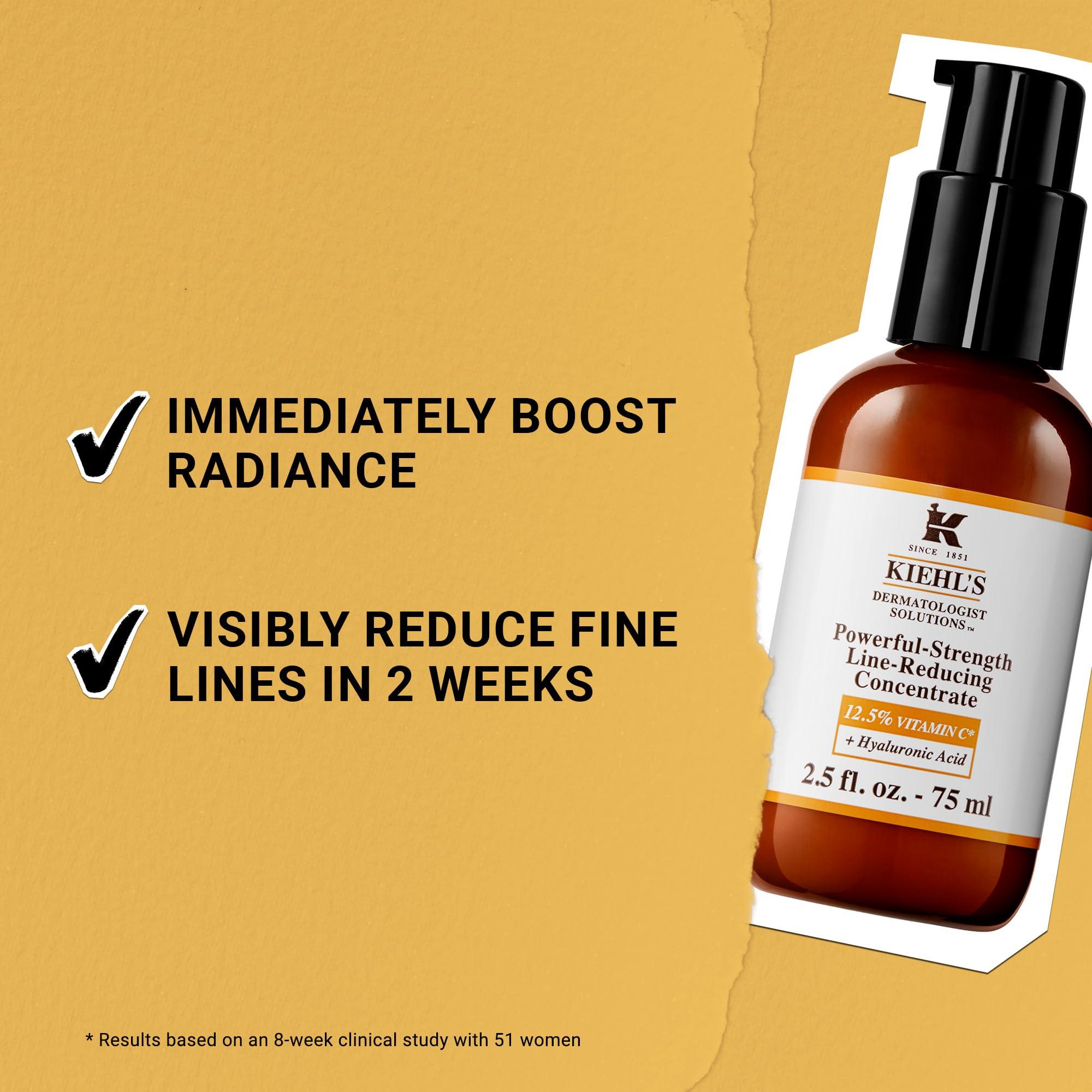 Kiehl's Powerful-Strength 12.5% Vitamin C Serum, Line-Reducing Concentrate for Face, Boosts Radiance & Firmness, Smooths & Plumps Skin, with Hyaluronic Acid, Dermatologist-Tested, Paraben-free - Image 4