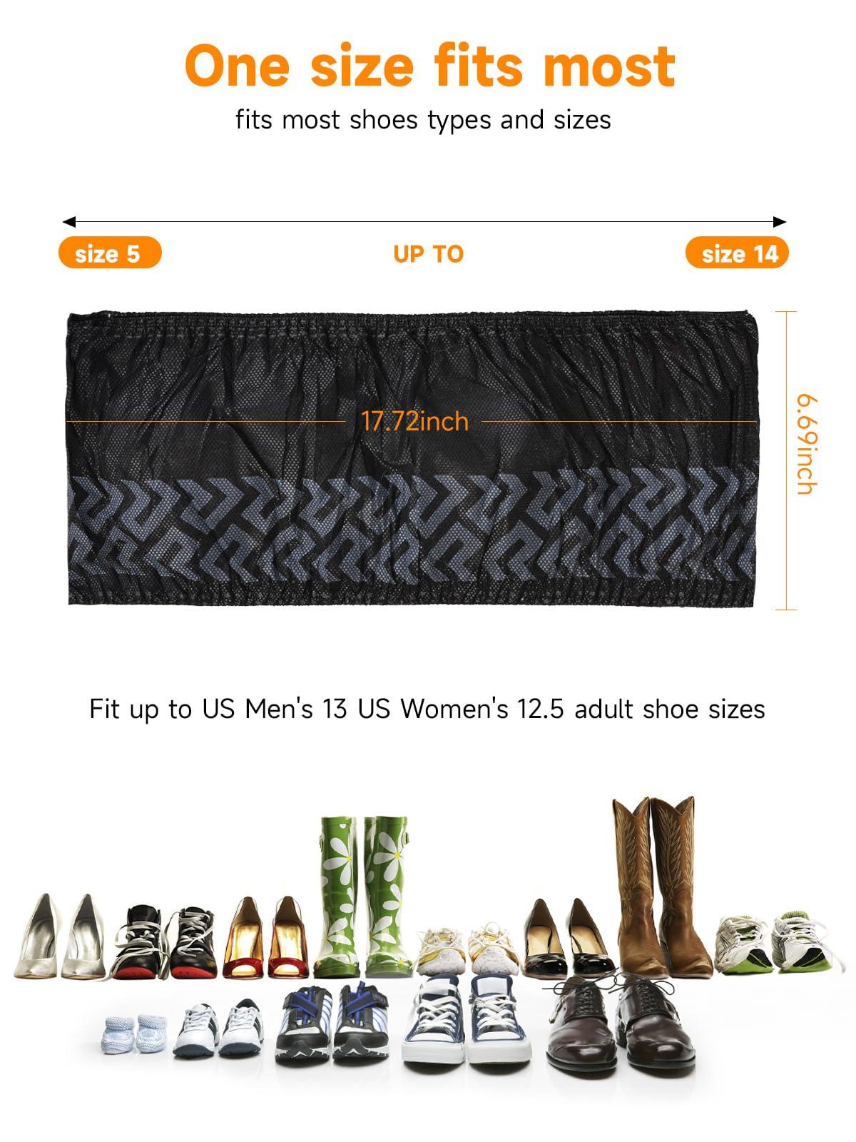 TOOSOFt Black Shoe Covers Disposable Non Slip 100 Pack (50 Pairs): Extra Large Non-Woven Fabric Booties for Shoes Covers for Indoors Reusable,Breathable, Waterproof - Fits Up to Size 14 US Men - Image 6