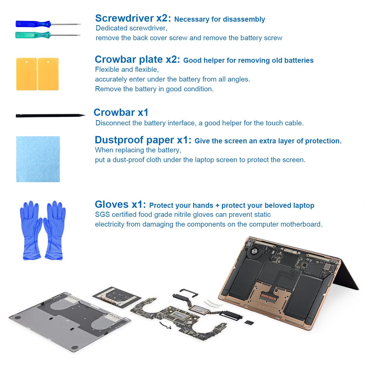 SNSYIY A1932 MacBook Air Battery A1965 for MacBook Air 13 inch Retina A1932 (2018-2019) A2179 2020 (EMC 3184 3302) A1965 Laptop Battery Replacement - Image 5