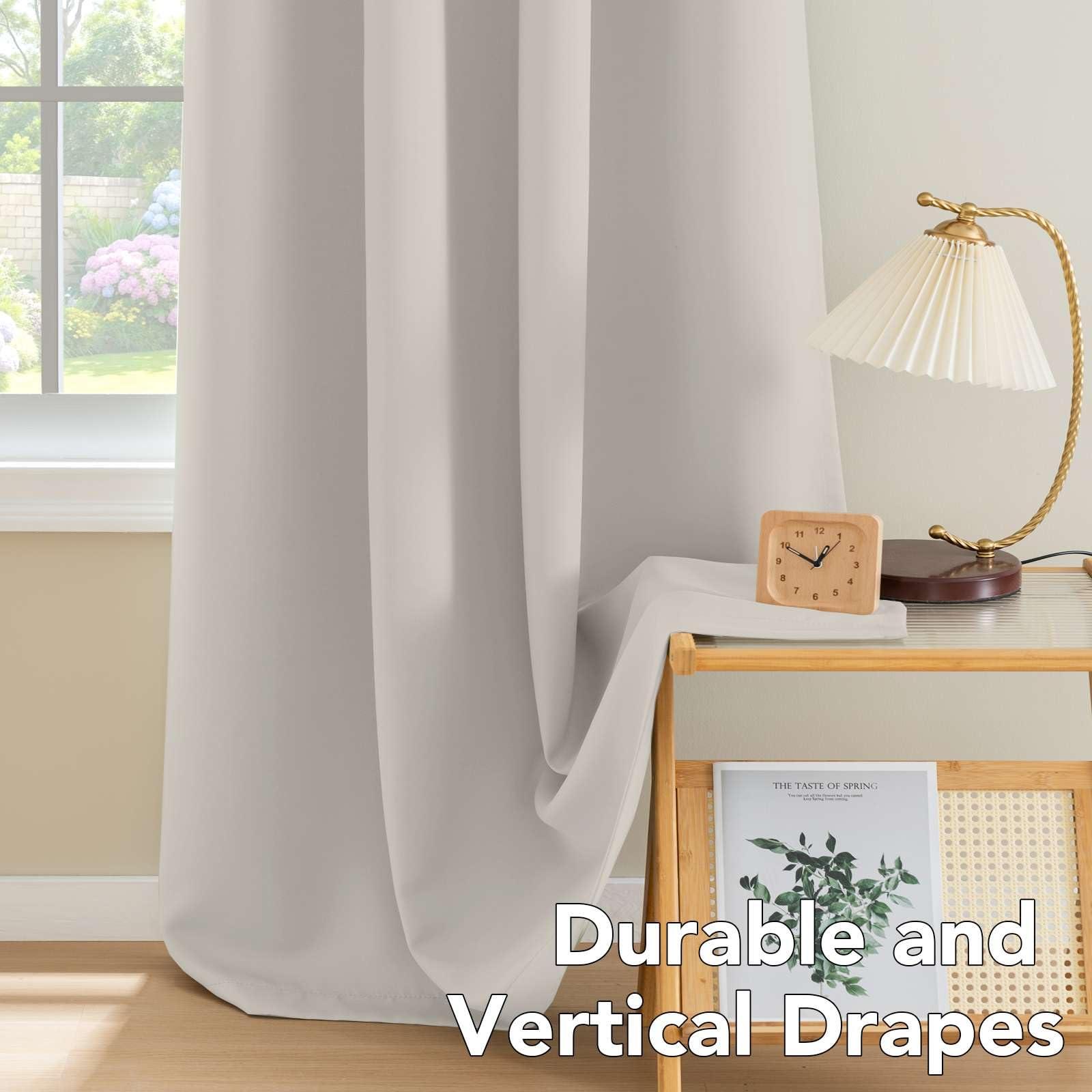 H.VERSAILTEX Blackout Curtains for Bedroom Thermal Insulated Room Darkening Living Room Curtains 63 Inch Long Grommet Privacy Protection Window Curtain Panels/Drapes for Nursery,2 Panels,Ivory/Cream - Image 8