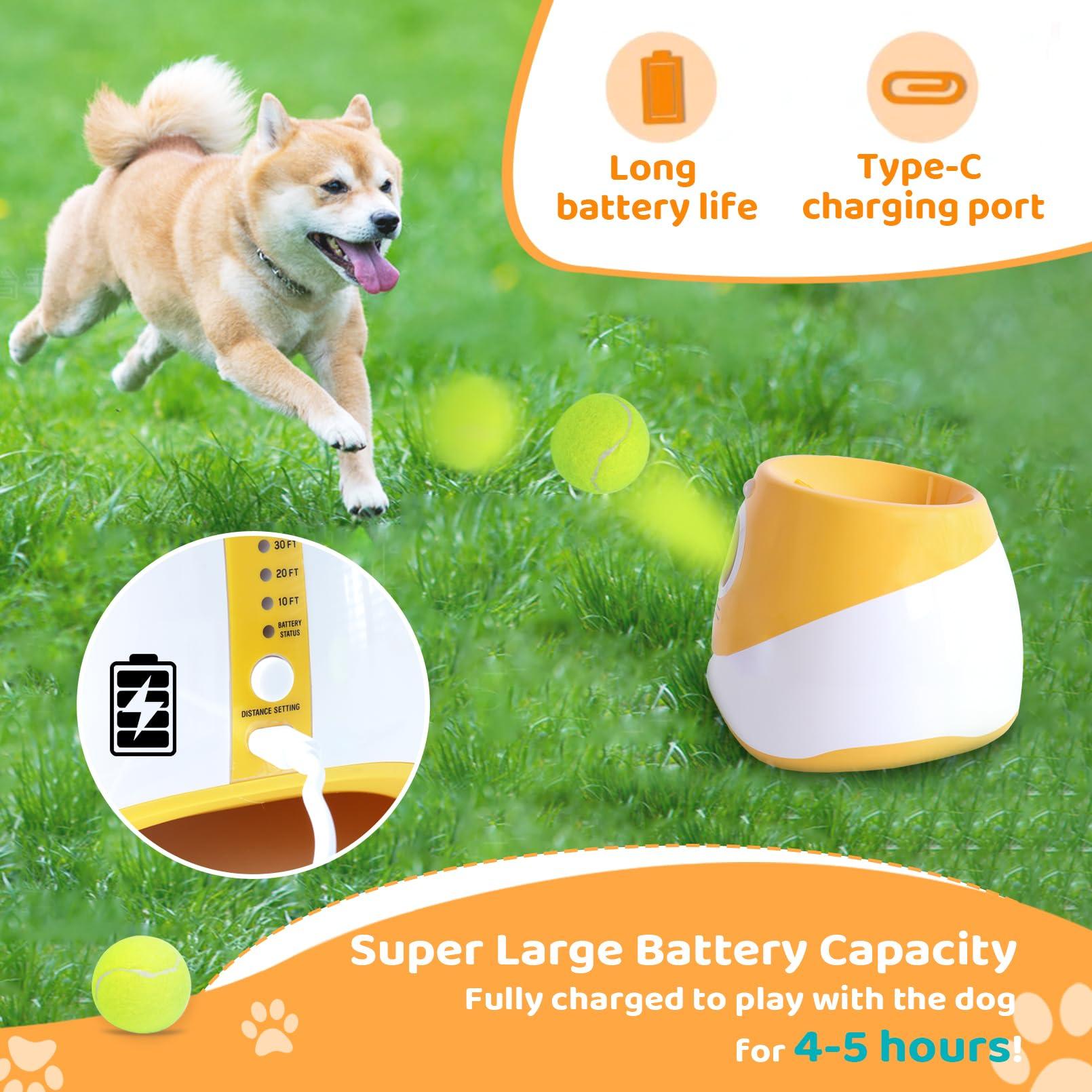 Jovani Automatic Dog Ball Launcher - Distance 10-30ft, Including 9 Tennis Balls (2inch), Keep Dog Happy, Orange - Image 5
