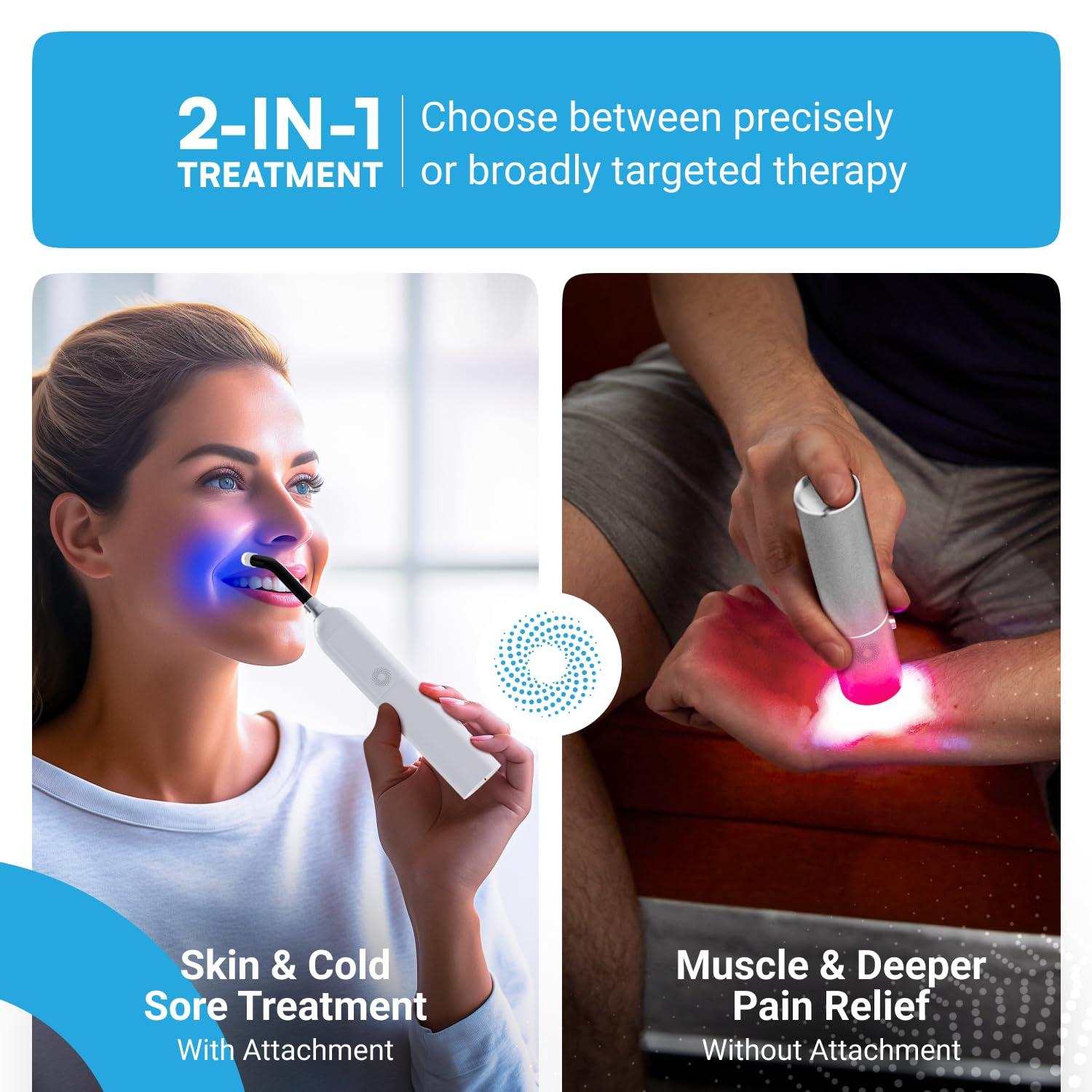 CureBio Medical Grade FSA HSA Approved Infrared Red Light Therapy Device, Treat Cold Sore Canker Sore Fever Blister, Pain Relief for Lips, Mouth, Nose, Ear, Near Infrared and Blue Light Therapy Wand - Image 3