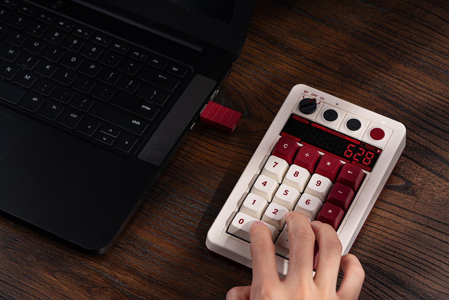 8BitDo Retro 18 Mechanical Numpad, Supports Calculator Mode, Bluetooth/2.4G/Wired Numpad for Windows and Android - Fami Edition - Image 5