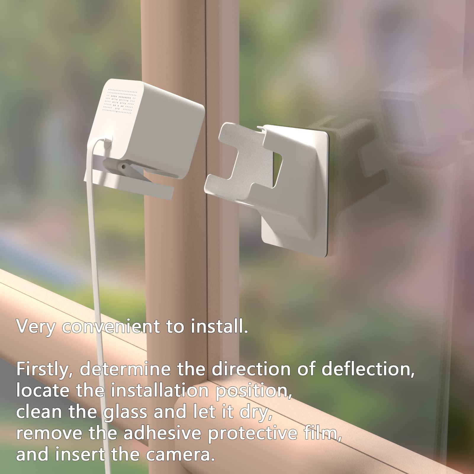 Teccle Angled Window Mount for Wyze Cam v4 Cam V3 , 20 Degrees Tilt ( Up/Down/Left/Right ), Through Window Use Cam v4 v3, Helps You Watch Front Yard and Driveway (White/Pack of 1) - Image 4