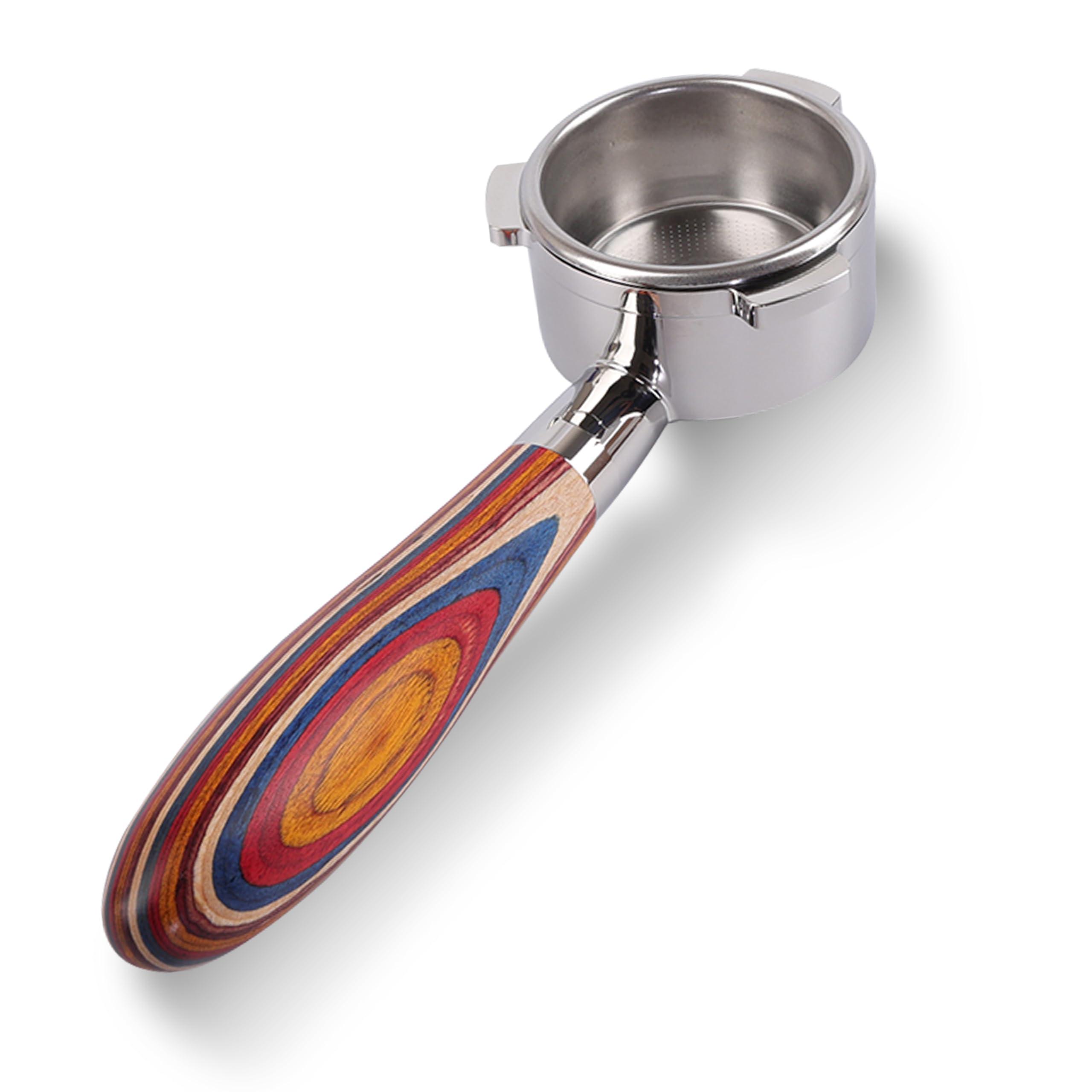 Bottomless Portafilter 54mm with Color Wood Compatible with Breville Barista Express, Pro, Touch, and Impress | Fire Phoenix Handle