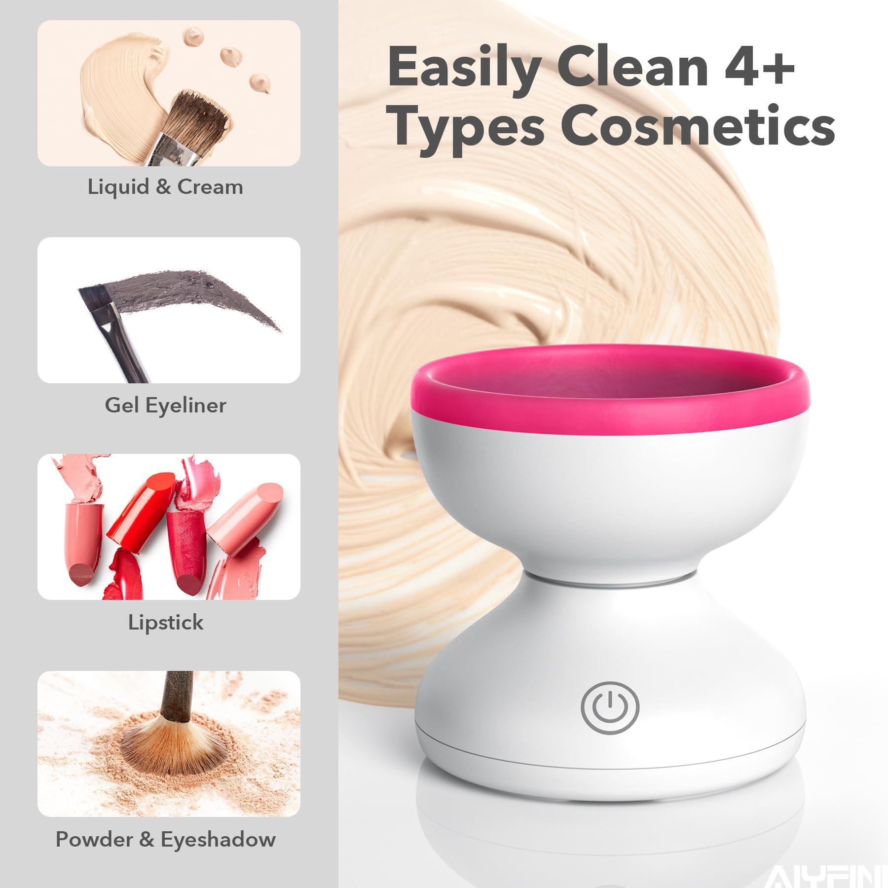 Alyfini Makeup Brush Cleaner Machine-Professional Electric Make up Brushes Cleaner Cleanser Solution for Kabuki Foundation Liquid Powder Face Makeup Self Tanner Brush,Gifts for Women Stocking Stuffers - Image 6