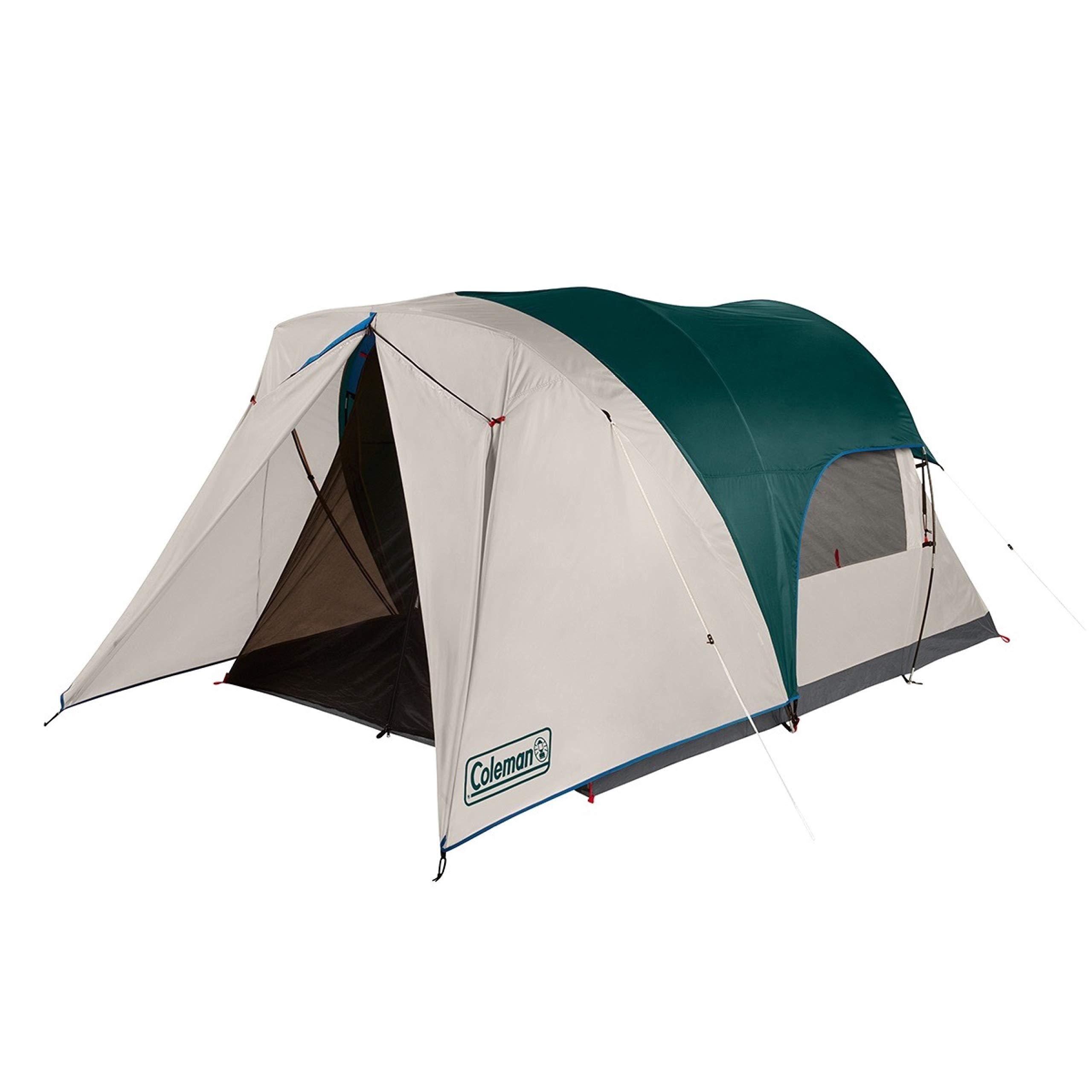 Coleman Cabin Camping Tent with Screened Porch 4/6 Person Weatherproof Tent with Enclosed Screened Porch Option Includes Rainfly Carry Bag Extra Storage and 10 Minute Setup