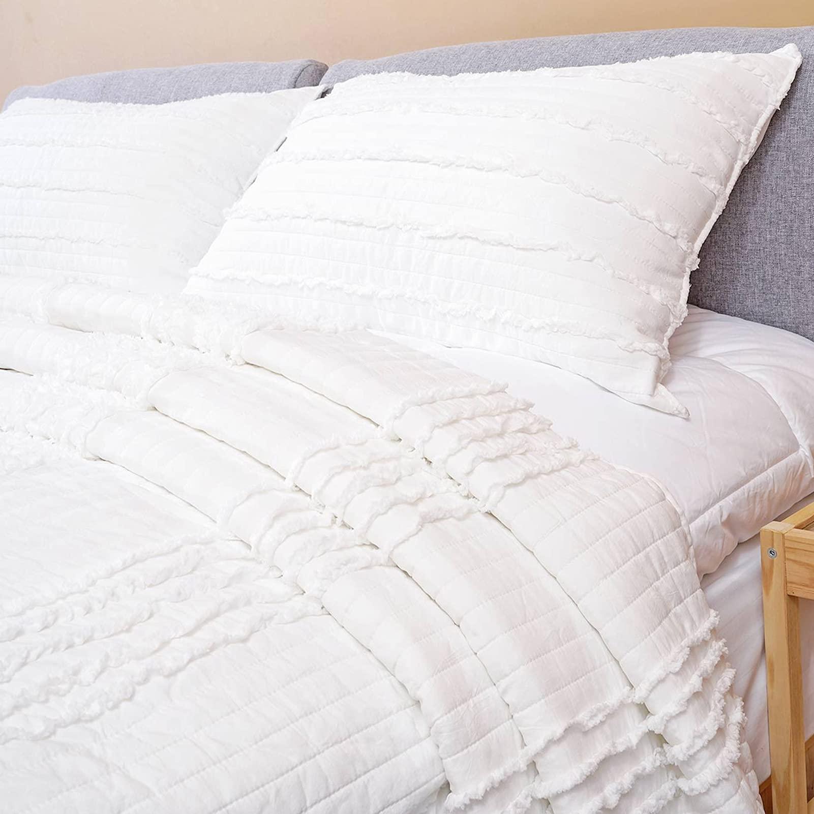 BOSOWOS Standard Size Pillow Shams Set of 2, Ultra Soft Breathable 20 x 26 Inches Pillow Case Envelope Closure, Microfiber Farmhouse Bed Pillowcases for Easy Care, White - Image 6