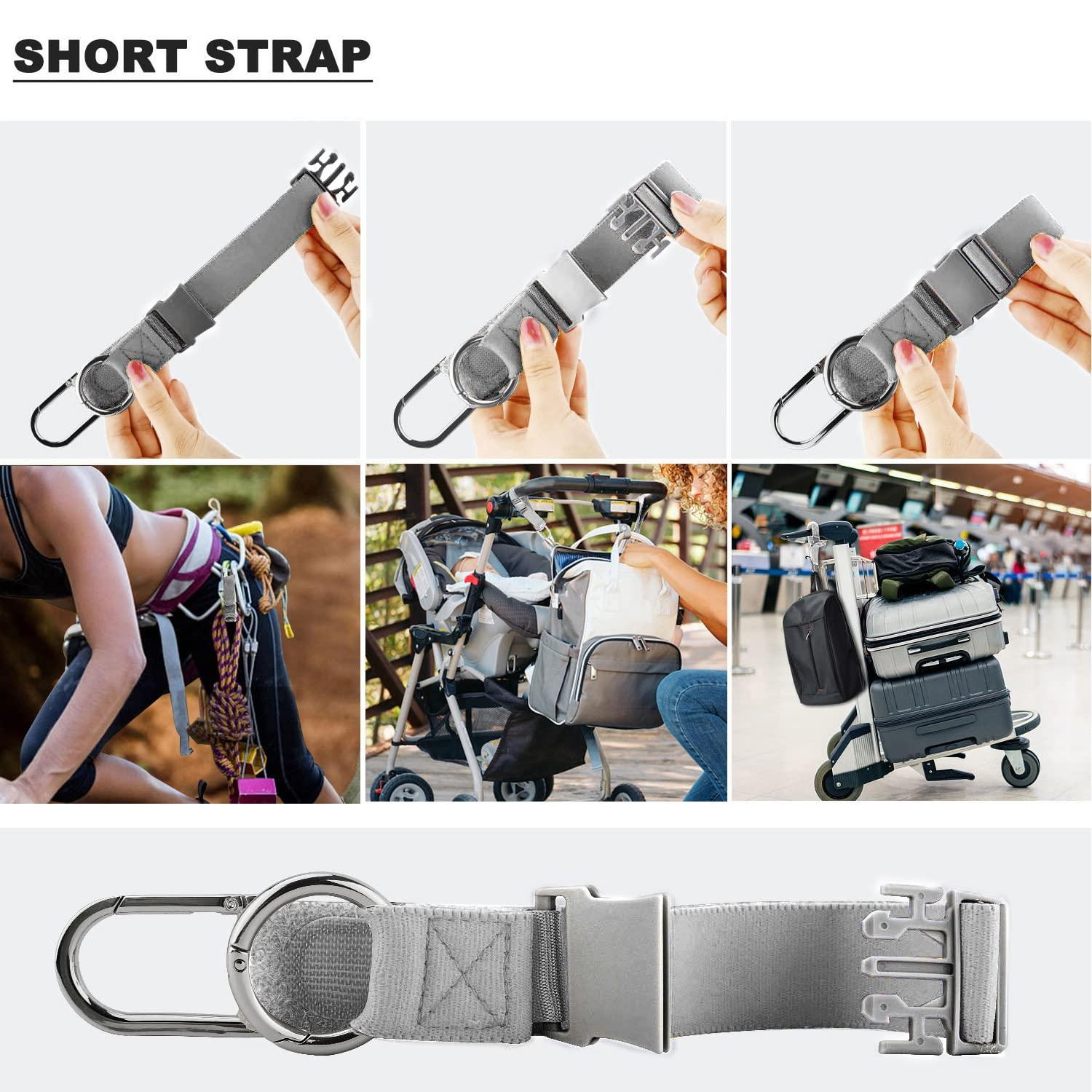 ZINZ Elastic Jacket Gripper Travel Strap with D-Ring Hooks and Buckle, Suitcase Straps Belts Travel Accessories, Makes Your Hands Free - Image 4