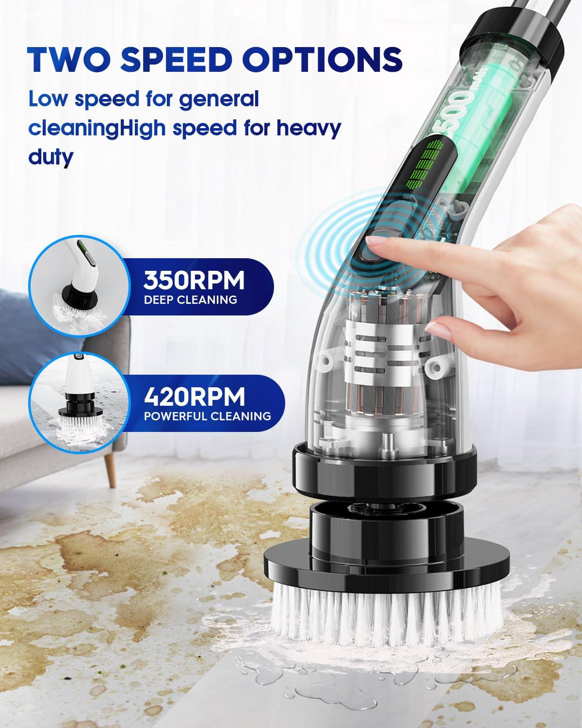 Electric Spin Scrubber for Cleaning Bathroom: Cordless Power Shower Scrubber - Electric Cleaning Brush for Tile Tub - Image 3