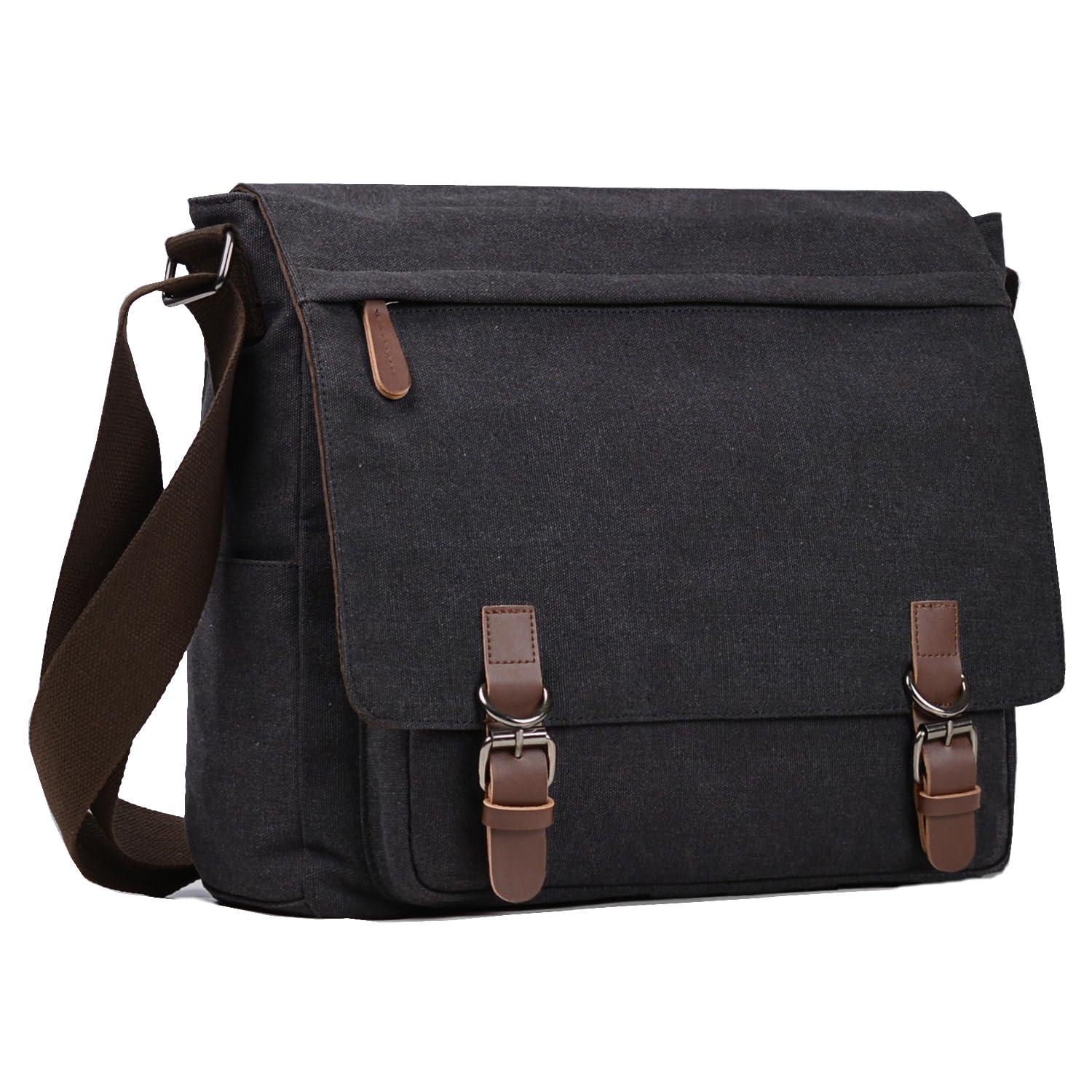 Canvas Messenger Bag for Men Women,Travel Satchel Shoulder bag 15.6 Inch Laptop Bag briefcase Business - Image 2