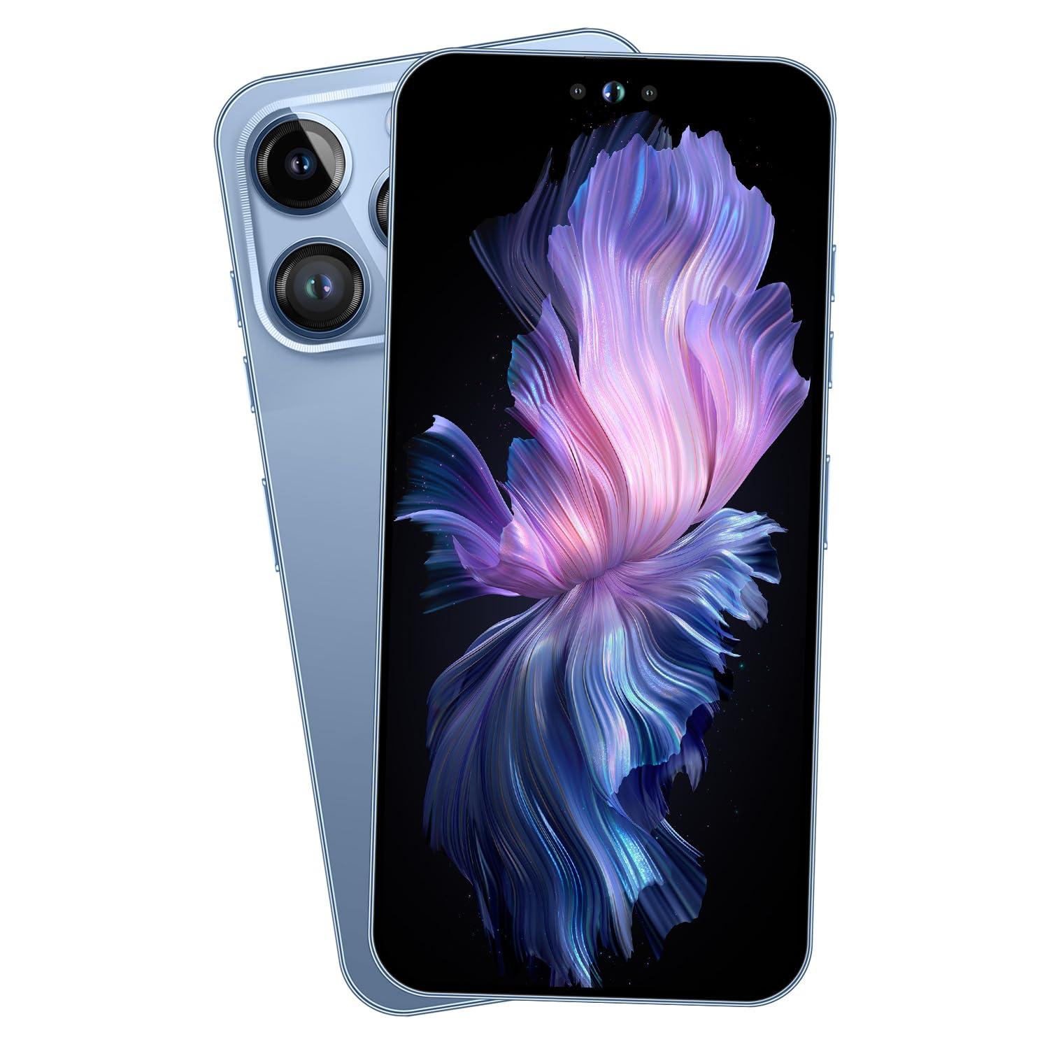 A SLICE RED 14PROMA X Unlocked Cell Phone,Long Battery Life 6.82" HD Screen Unlocked Phones,Android13 12+512GB Smartphone with 128G Memory Card,Dual SIM/Fingerprint Lock/Face ID/GPS (Blue)