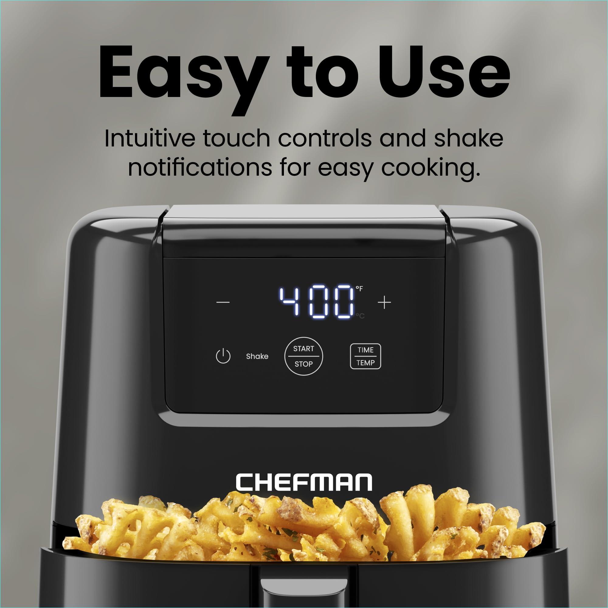 CHEFMAN 2 Qt Mini Air Fryer – Digital Space-Saving Compact Air Fryer with Nonstick and Dishwasher Safe Basket, Quick & Easy Meals in Minutes, Features Digital Timer and Shake Reminder – Black - Image 6