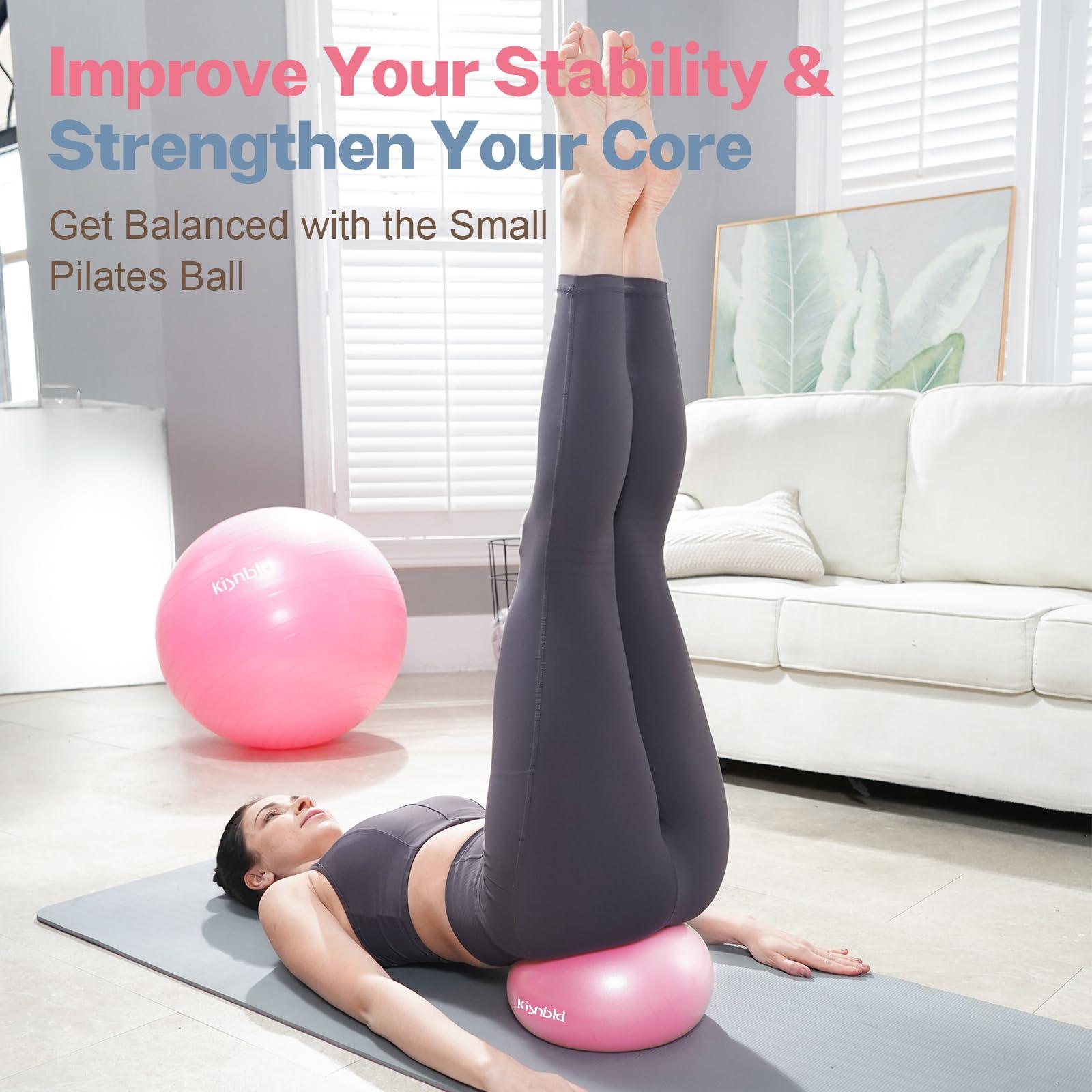 kisnbld Small Exercise Ball, 9 Inch Mini Pilates Ball, Anti Burst and Slip Resistant Mini Yoga Ball for Stability, Fitness, Physical Therapy, Stretching & Core Strength Workout at Home Gym & Office - Image 2