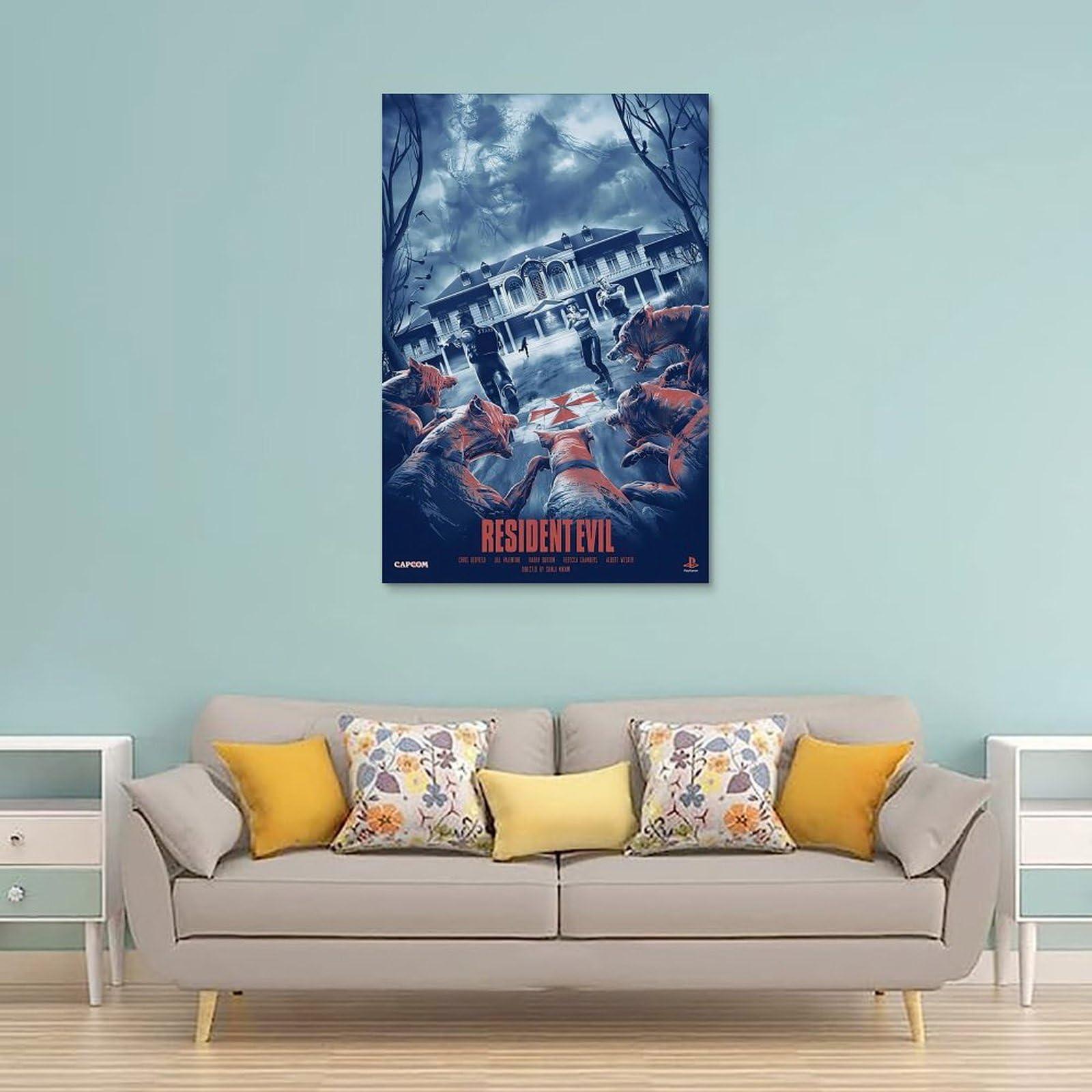 Shuei Resident Evil Poster for Bedroom Aesthetic Canvas Art Wall Decor 24x36inch(60x90cm), Unframe-style-6 - Image 2
