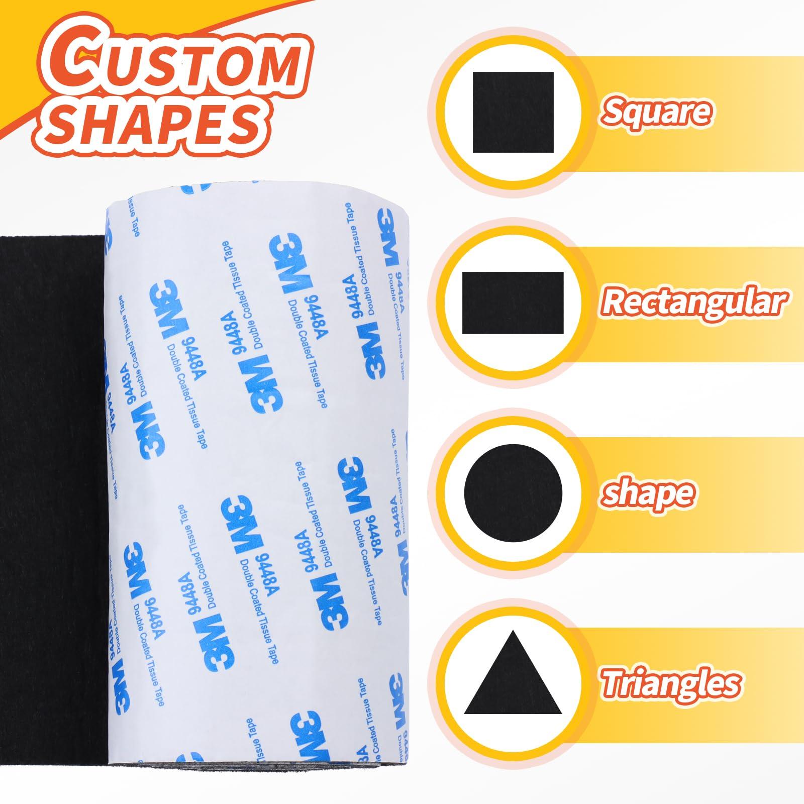 VOCOMO Felt Furniture Pads, Non Slip Self Adhesive Cuttable Felt Tape Black Heavy Duty Felt Strip Roll for Protecting Hardwood Floors Chair Wall Protector (40 x 5 x 0.12 Inch) - Image 3