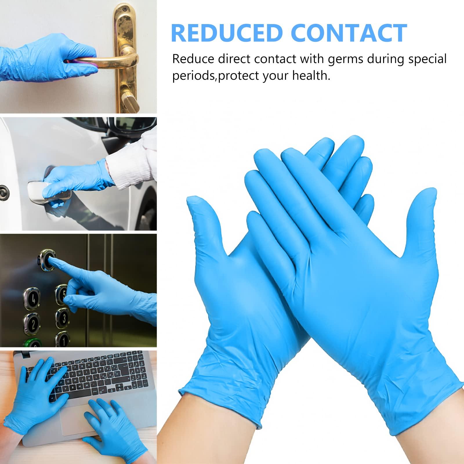 squish Disposable Gloves, Blue 4 mil Vinyl Synmax Blend Exam Gloves Non Sterile, Powder Free, Latex Free - Cleaning Supplies, Kitchen and Food Safe(Pack of 100) (Blue Medium) - Image 4