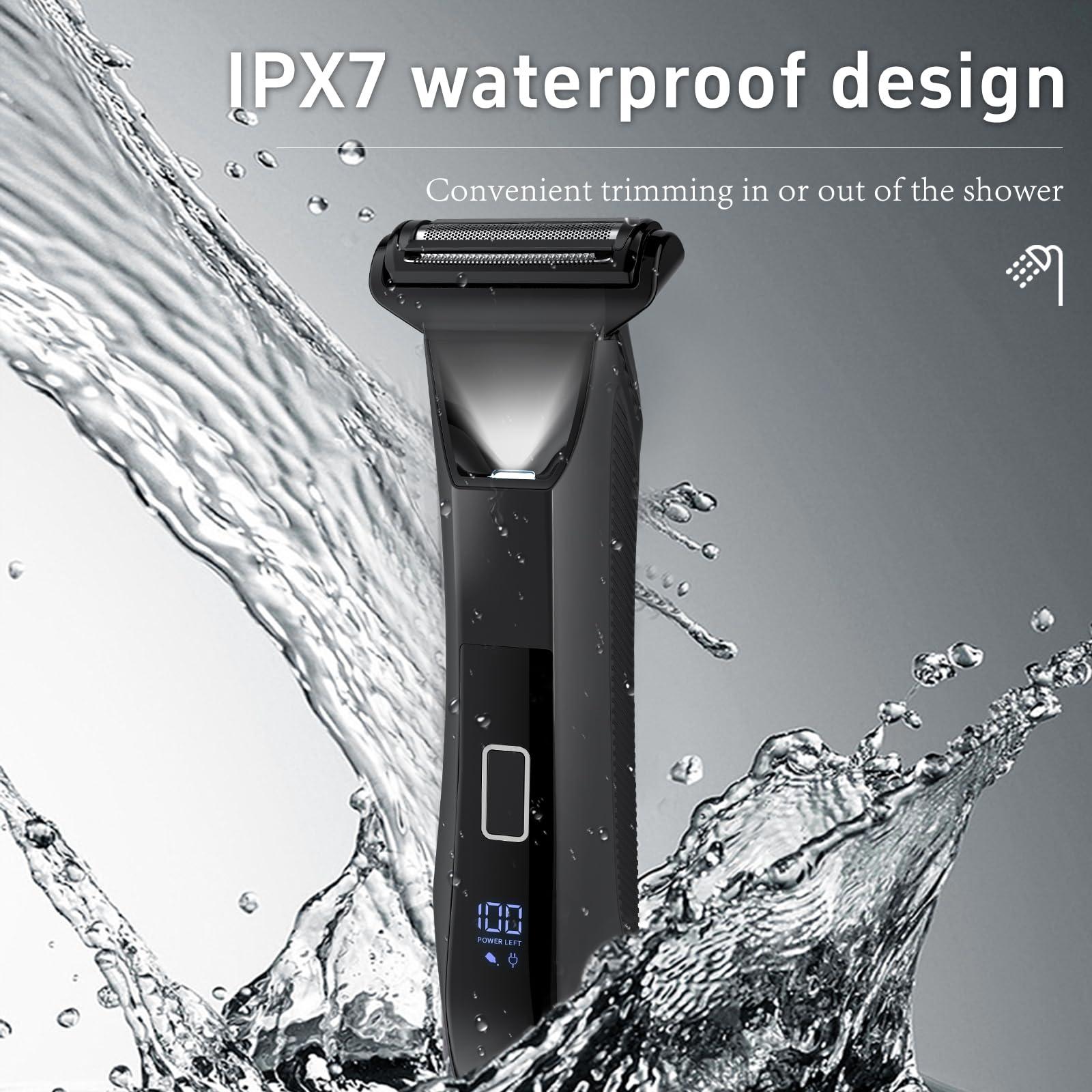Beatslm Manscape Body Trimmer for Men, Groin & Body Hair Trimmer, Ball Foil Shaver, Nose Hair Clippers, 3 in 1 Men's Waterproof Wet/Dry Groomer with Travel Case &Travel Lock, LED Display, Black - Image 6