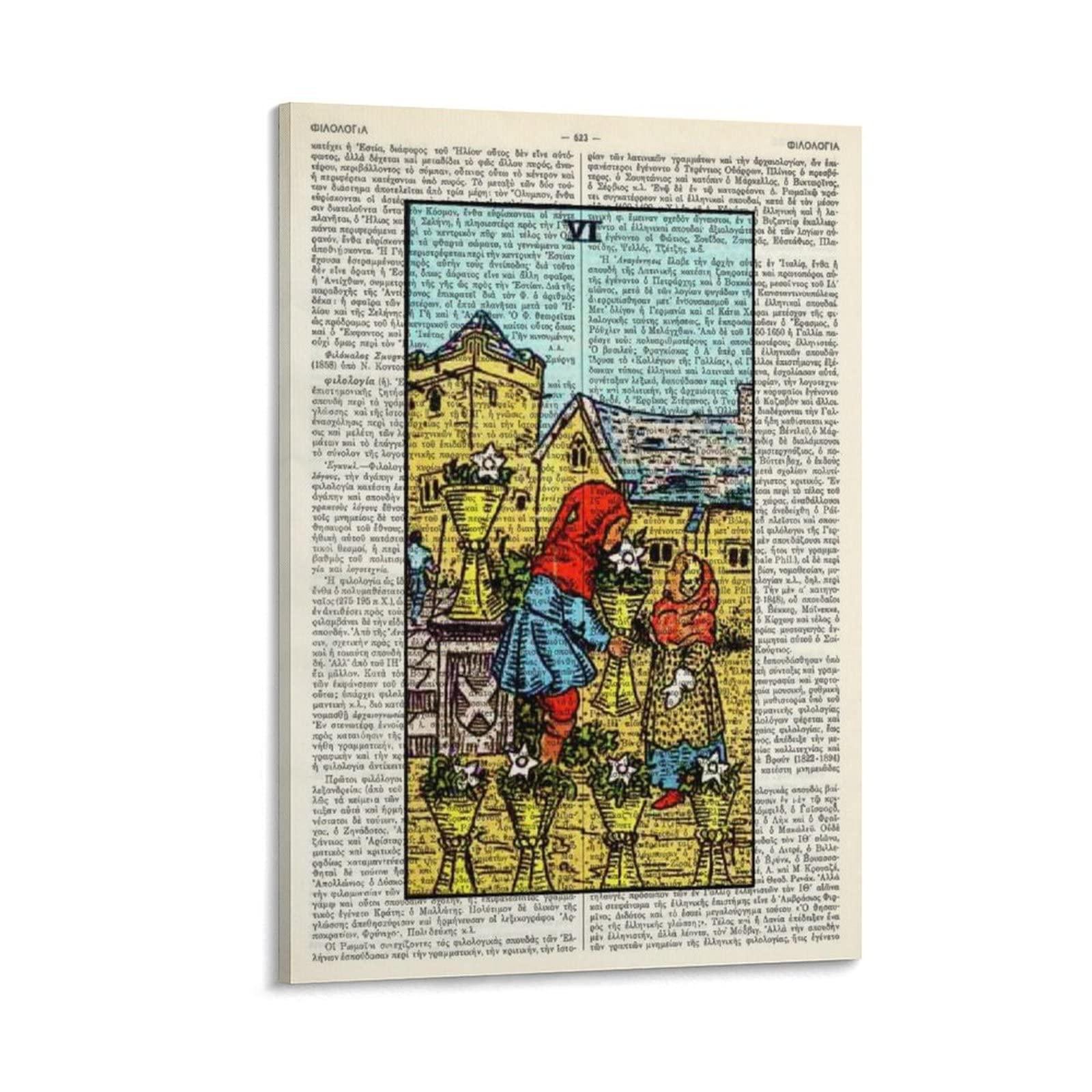 Six Cups Tarot Art Print Poster Tarot Gift Minor Arcana Poster Decorative Painting Canvas Wall Art Living Room Posters Bedroom Painting 12x18inch(30x45cm)