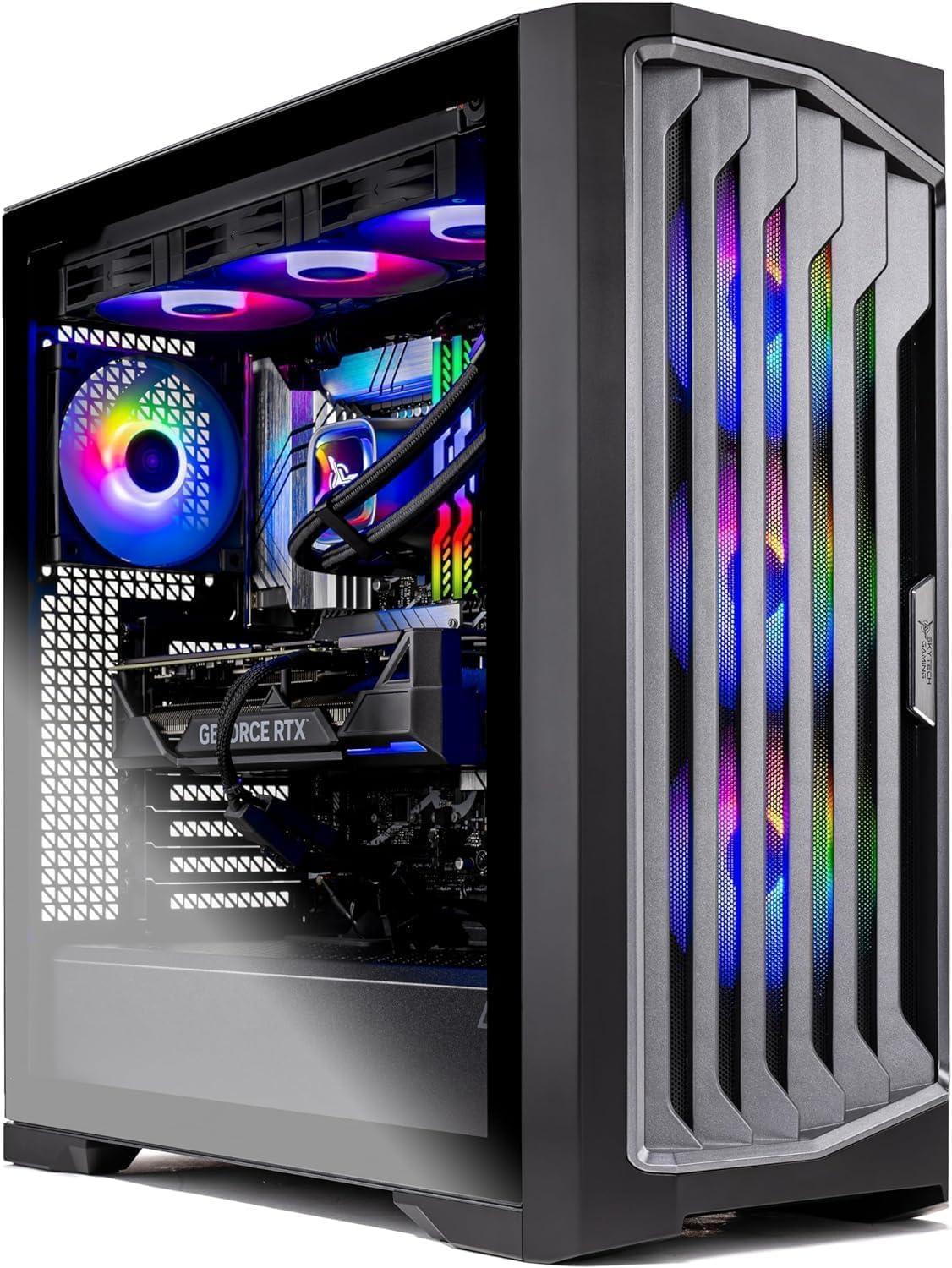 Skytech Legacy 4 Gaming PC Desktop, Ultra 9 285K 3.7 GHz(5.7 GHz Turbo), NVIDIA RTX 5090 32GB, Z890 Board, 2TB Gen5 NVMe SSD, 64GB DDR5 RAM, 1200W Gold PSU, 420mm ARGB AIO, Wi-Fi, Win 11