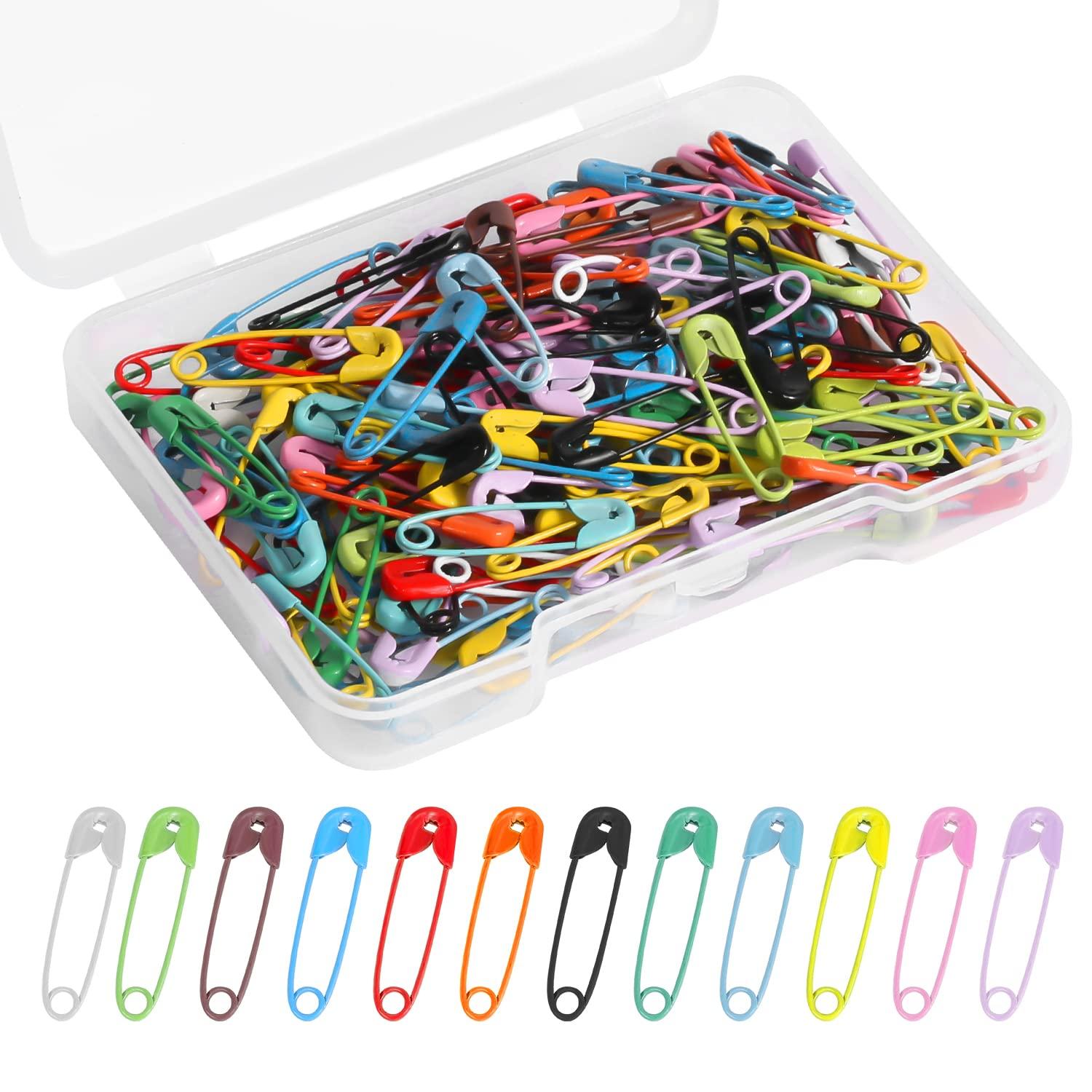 150pcs Safety Pins, 19mm Mini Safety Pins for Clothes Metal Safety Pin for Clothing Sewing Handicrafts Jewelry Making (Colorful)