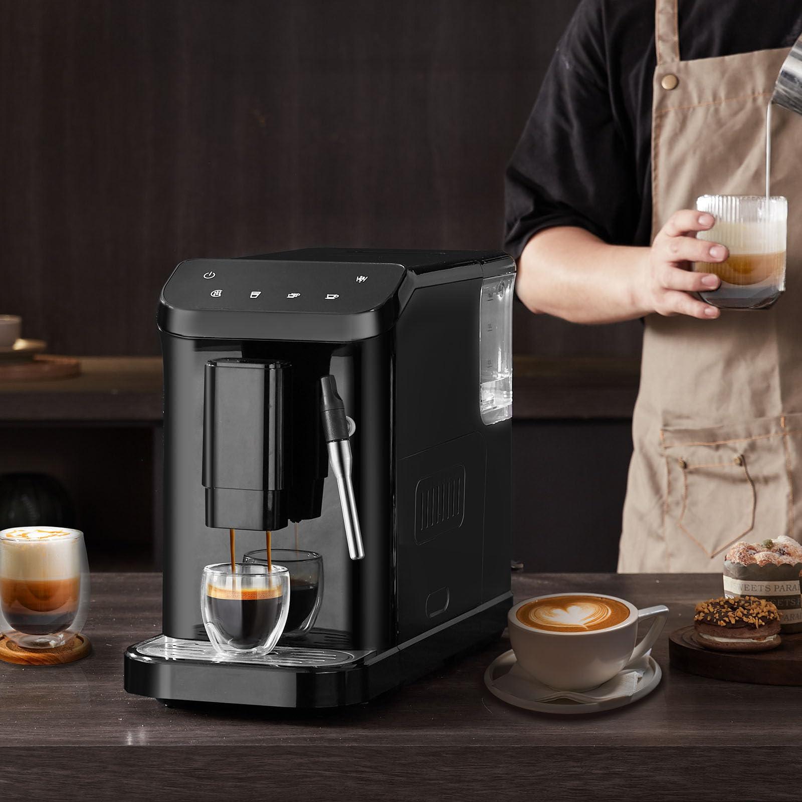 VEVOR Automatic Espresso Machine, 20 Bar Auto Coffee Machine with Frother Steam Wand, Built-In Grinder and 15-Level Grinding Settings, Professional Espresso Coffee Maker with 1.5L Water Tank - Image 2