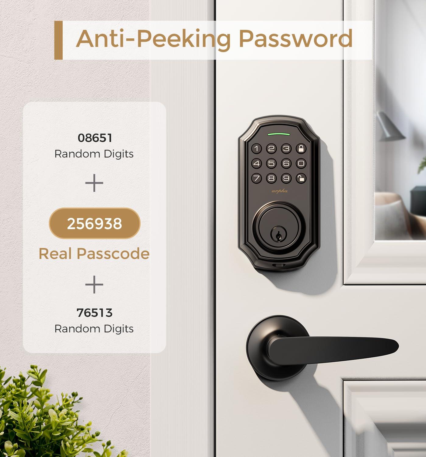 Keyless Entry Door Lock With 2 Handle Set - App Control Electronic Keypad - 100 Code Capacity - Front Door Set - One Time Code - Auto Lock Easy Installation - Image 5