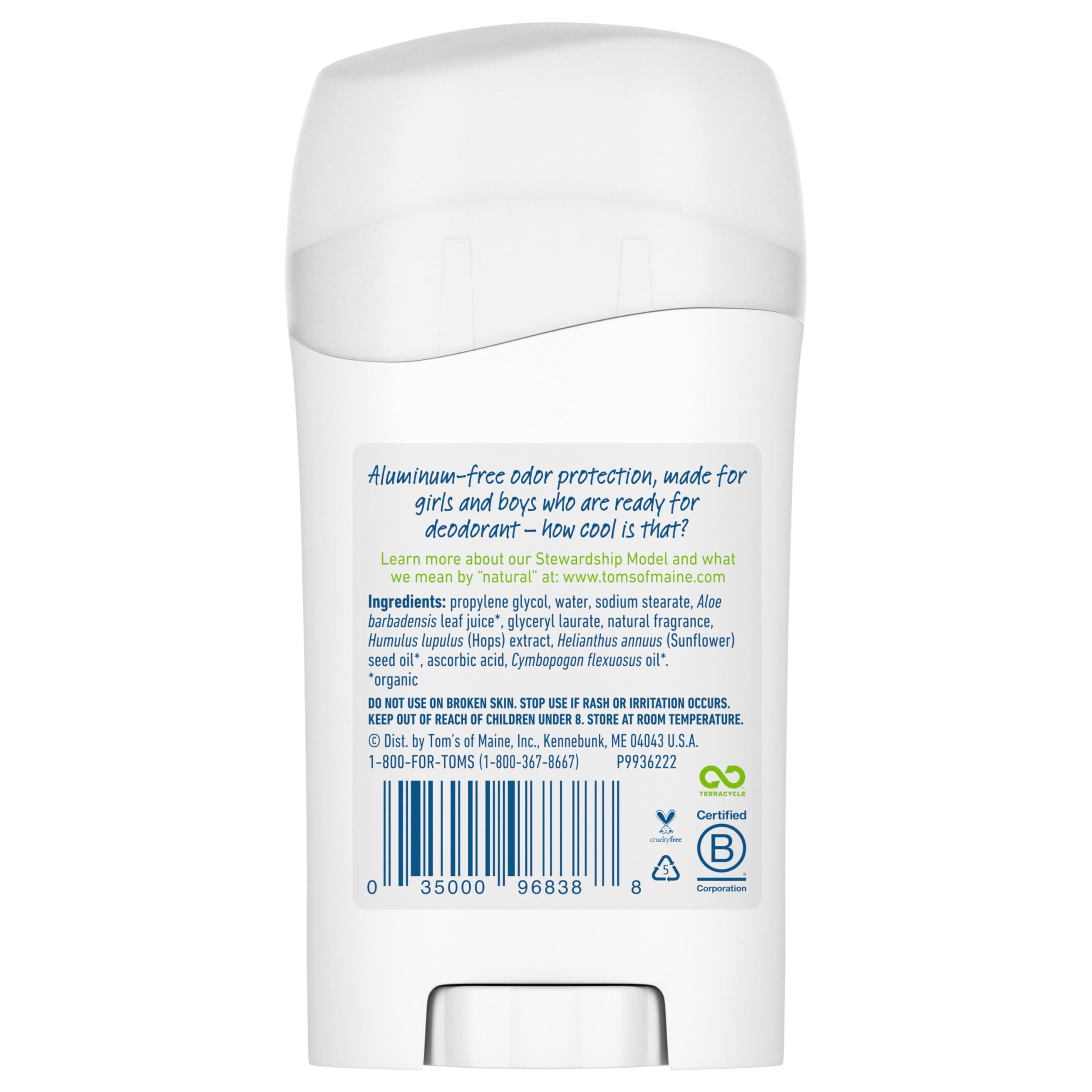 Tom's of Maine Aluminum-Free Wicked Cool! Natural Deodorant for Kids, Summer Fun, 1.6 oz. (Pack of 3) (Packaging May Vary) - Image 7