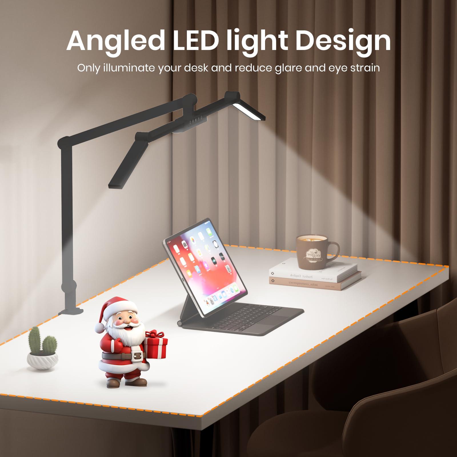 Ultra Bright Architect Desk Lamp with Clamp,Transformable LED Desks Lamp for Home Office,Tall Overhead Led Desk Light[41" Long Dimmable Light Bar],24W Auto Dimmable Desks Lights for Drawing Hobby Use - Image 6