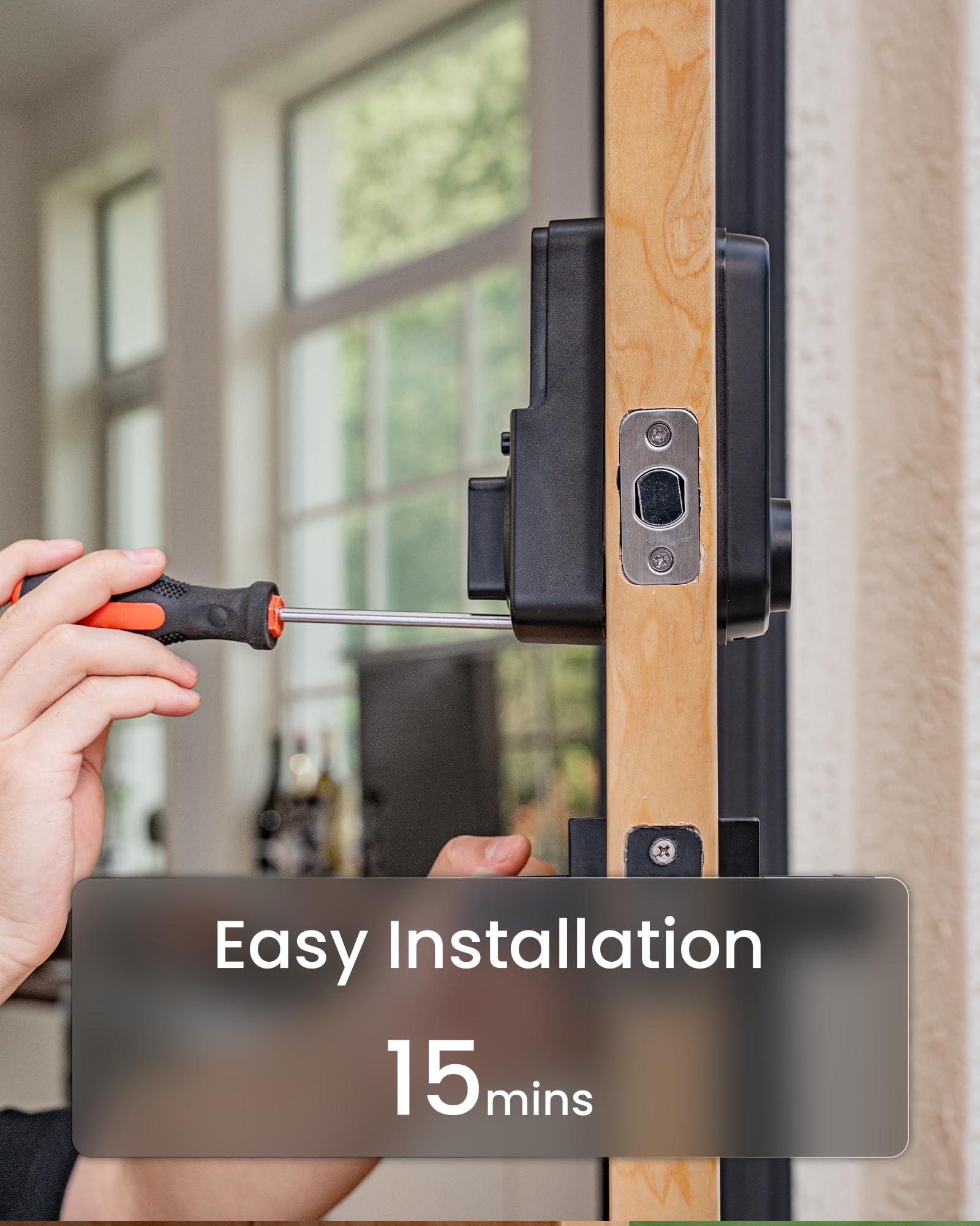 DESLOC B200 Fingerprint Smart Door Lock, Keyless Entry Door Lock, App Control, Smart Locks for Front Door, Smart Deadbolt Lock, Touchscreen Keypad, Emergency Power Port, 12 Months Battery, IP54 - Image 9