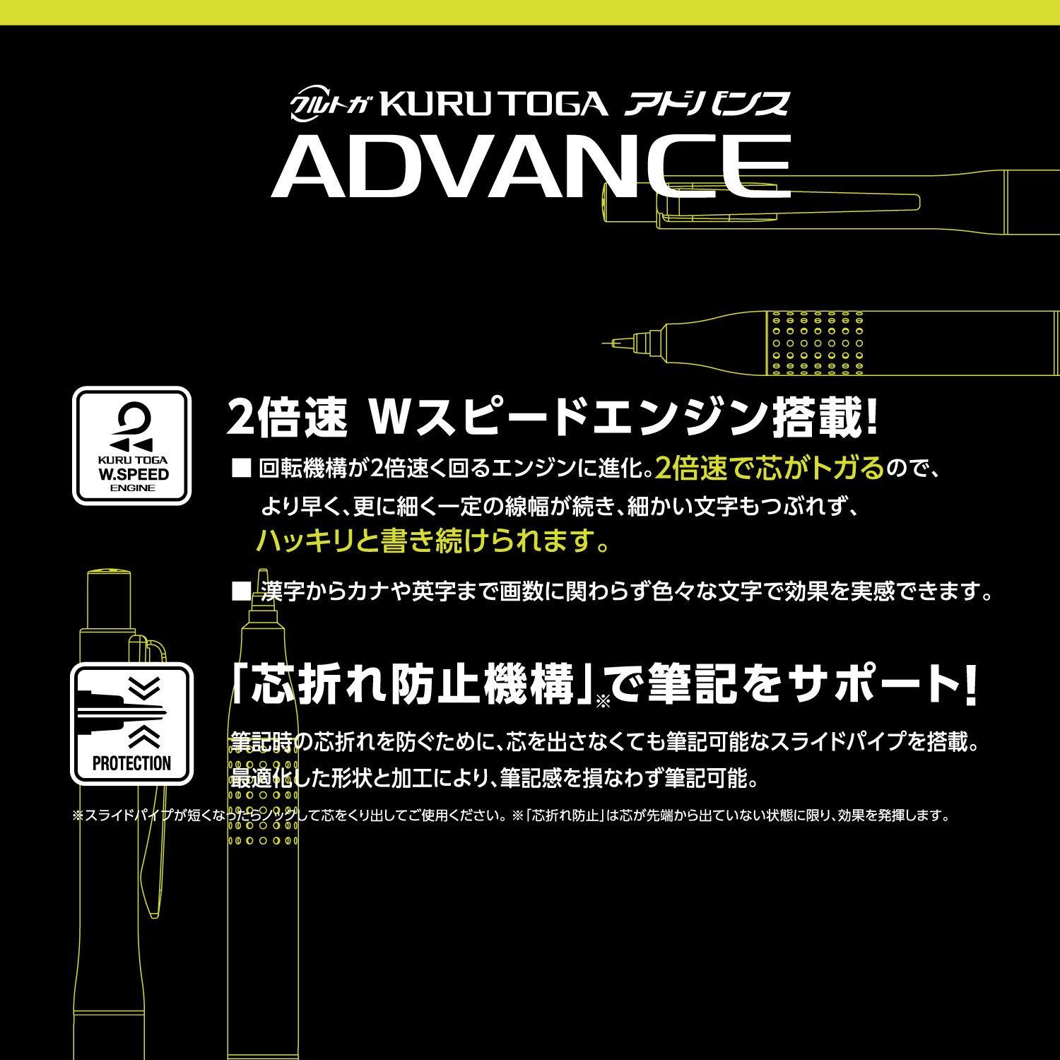 Uni Kurutoga Advance Upgrade Model 0.5mm Mechanical Pencil, Gun Metallic Body (M510301P.43), Black - Image 5
