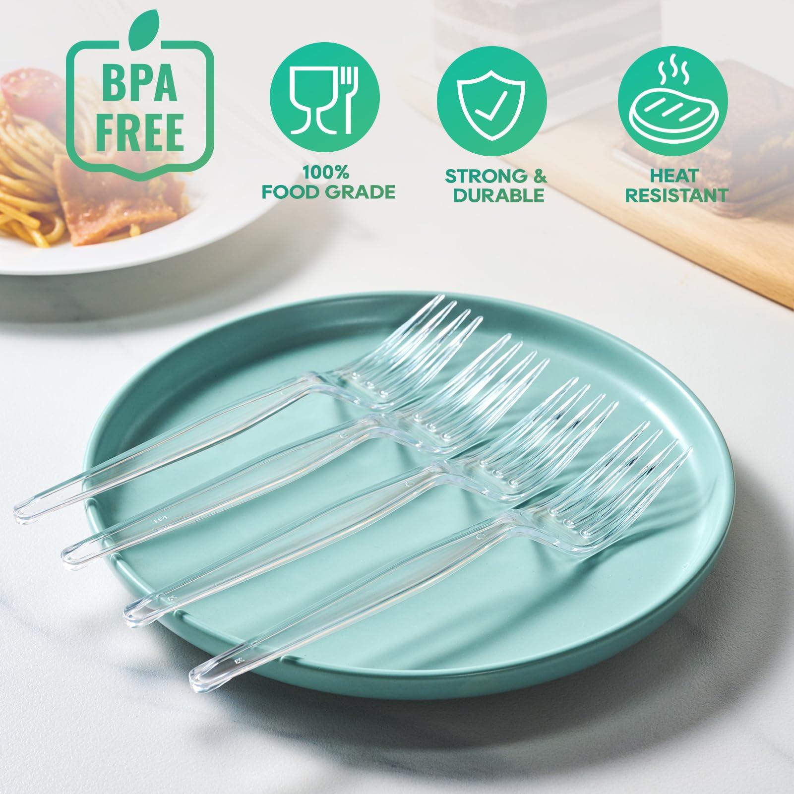 FOCUSLINE 360 Count Clear Plastic Forks Heavy Duty, Solid and Durable Premium Disposable Forks Bulk, Suitable for Catering, Parties, Events and Everyday Use - Image 5