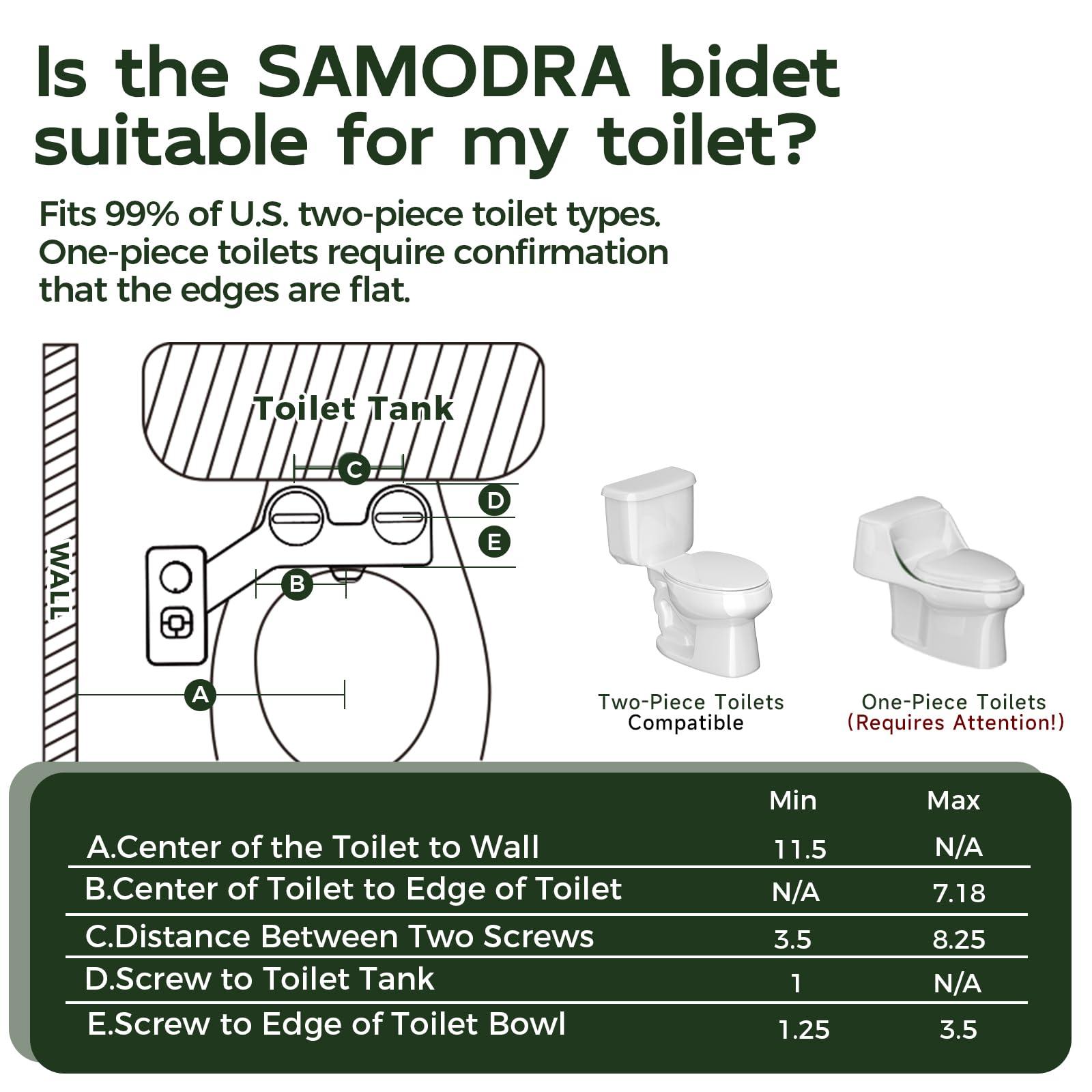 SAMODRA Bidet Attachment, Non-Electric Cold Water Bidet Toilet Seat Attachment with Pressure Controls, Retractable Self-Cleaning Dual Nozzles for Frontal & Rear Wash - Black - Image 3