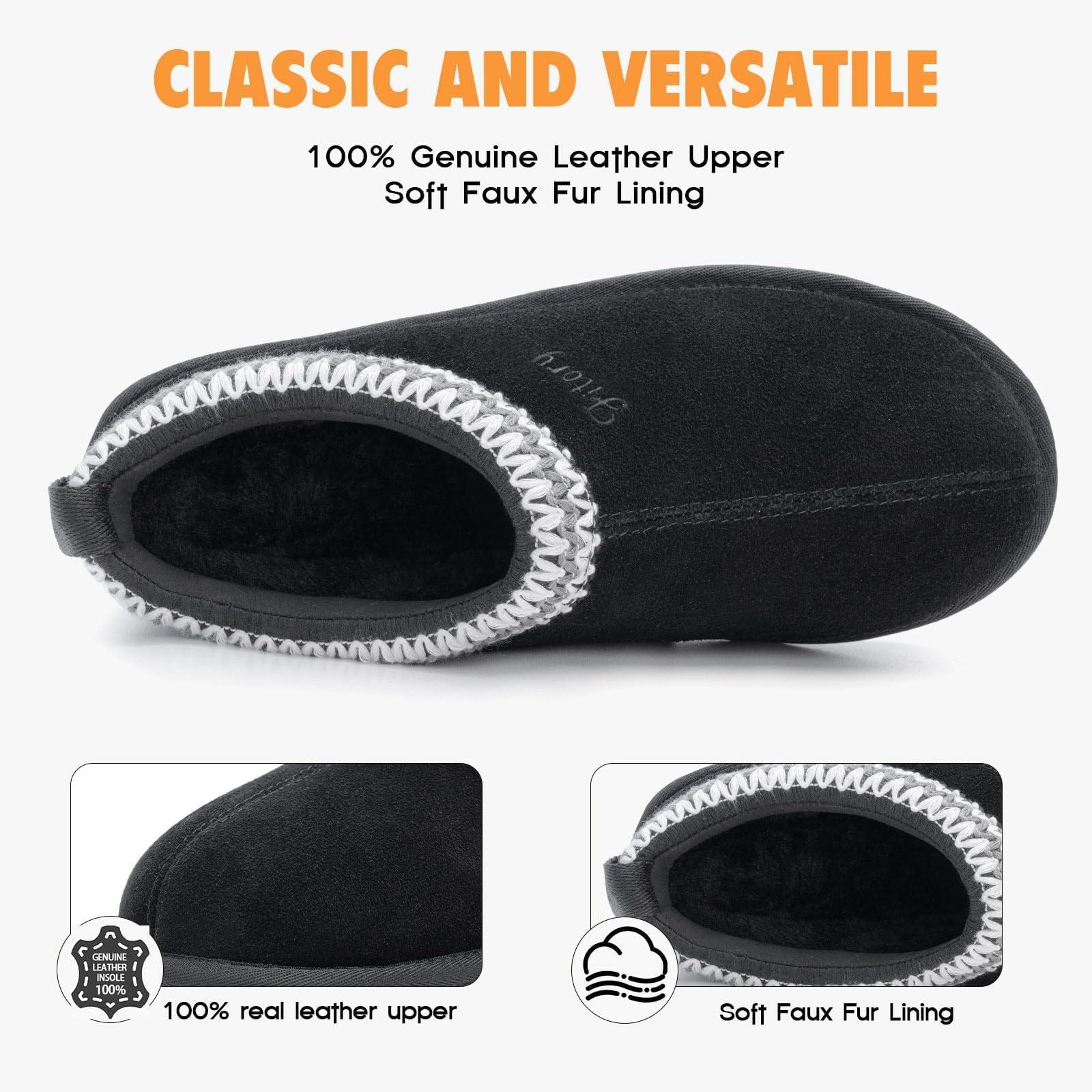 FITORY Women's Suede Slipper | Flat Short Mini Boots with Fur Fleece | Winter Casual Comfort Shoes - Image 2