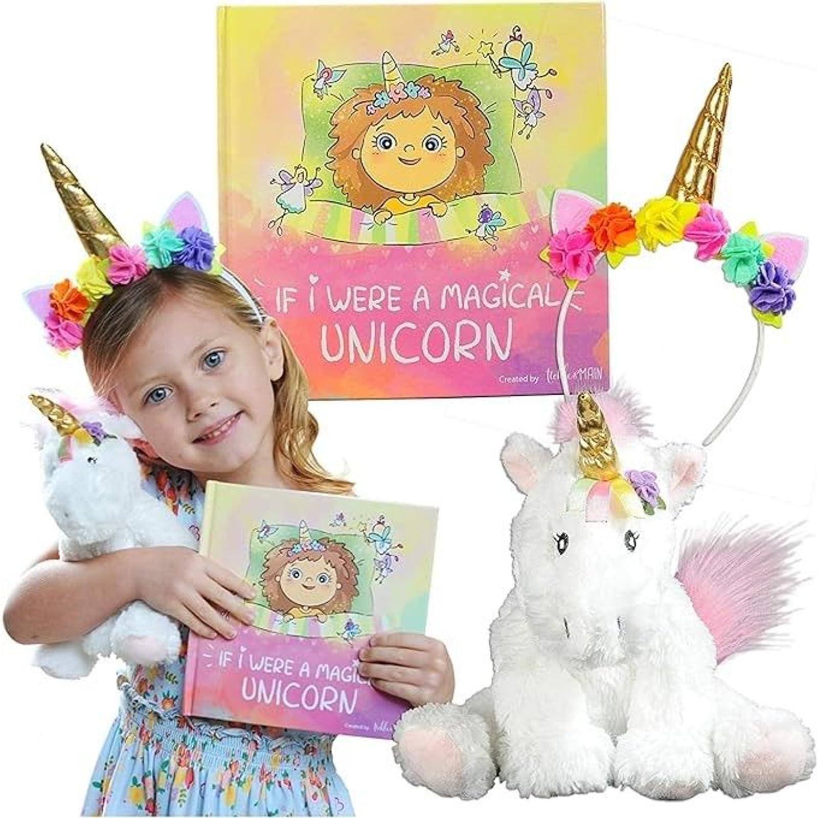 Tickle & Main 3 Pieces Unicorn Gift Sets for Girls Age 3 or Up, with Rainbow Horn Headband, Animal Plushie Toy and Storybook Set - Image 8